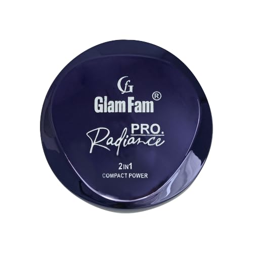 GLAM FAM Pro Radiance 2-in-1 Compact Powder & Waterproof Eyeliner Mascara Set (3-Pack) - Long-Lasting Matte Finish & Smudge-Proof Eye Makeup for Daily Wear & Special Occasions