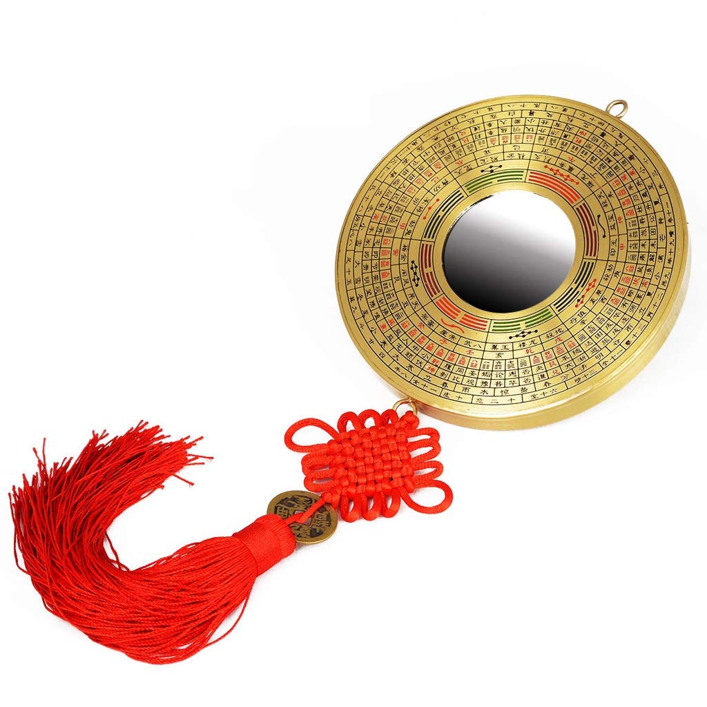QTBH Feng Shui Bagua Mirror - 8 Inch Convex Mirror for Home & Office Decor, Chinese Traditional Fengshui Door Pendant, Wall Hanging, Desktop Ornament - Perfect for Wealth & Harmony in Living Room, Bedroom, or Entrance