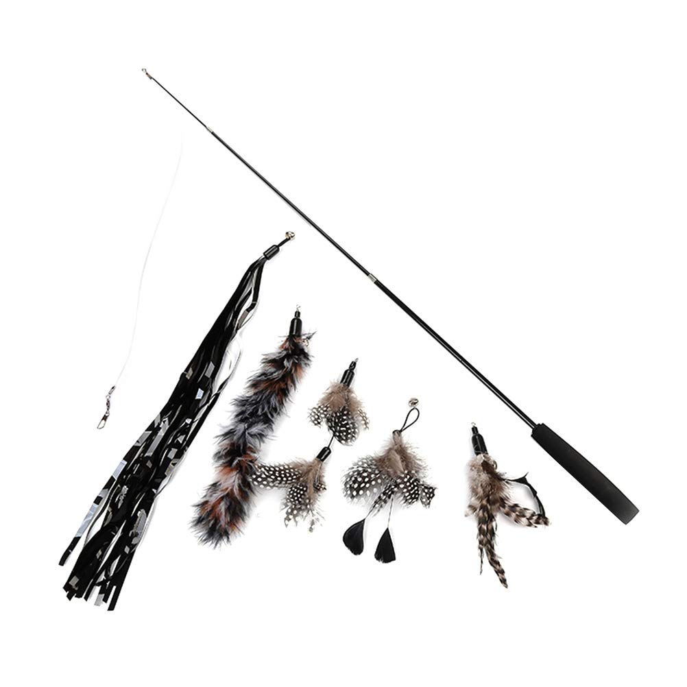Baluue 6Pcs Interactive Cat Toys Set - Kitten Teaser Wand, Chaser & Pet Wand Toy for Indoor Play, Exercise & Bonding with Your Cat