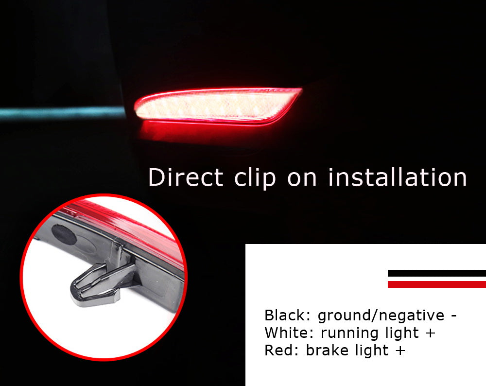 Dark Smoked Lens 24 LED Rear Bumper Reflector Lights for Tesla Model 3 - Enhanced Safety & Style for Night Driving & Custom Car Modifications