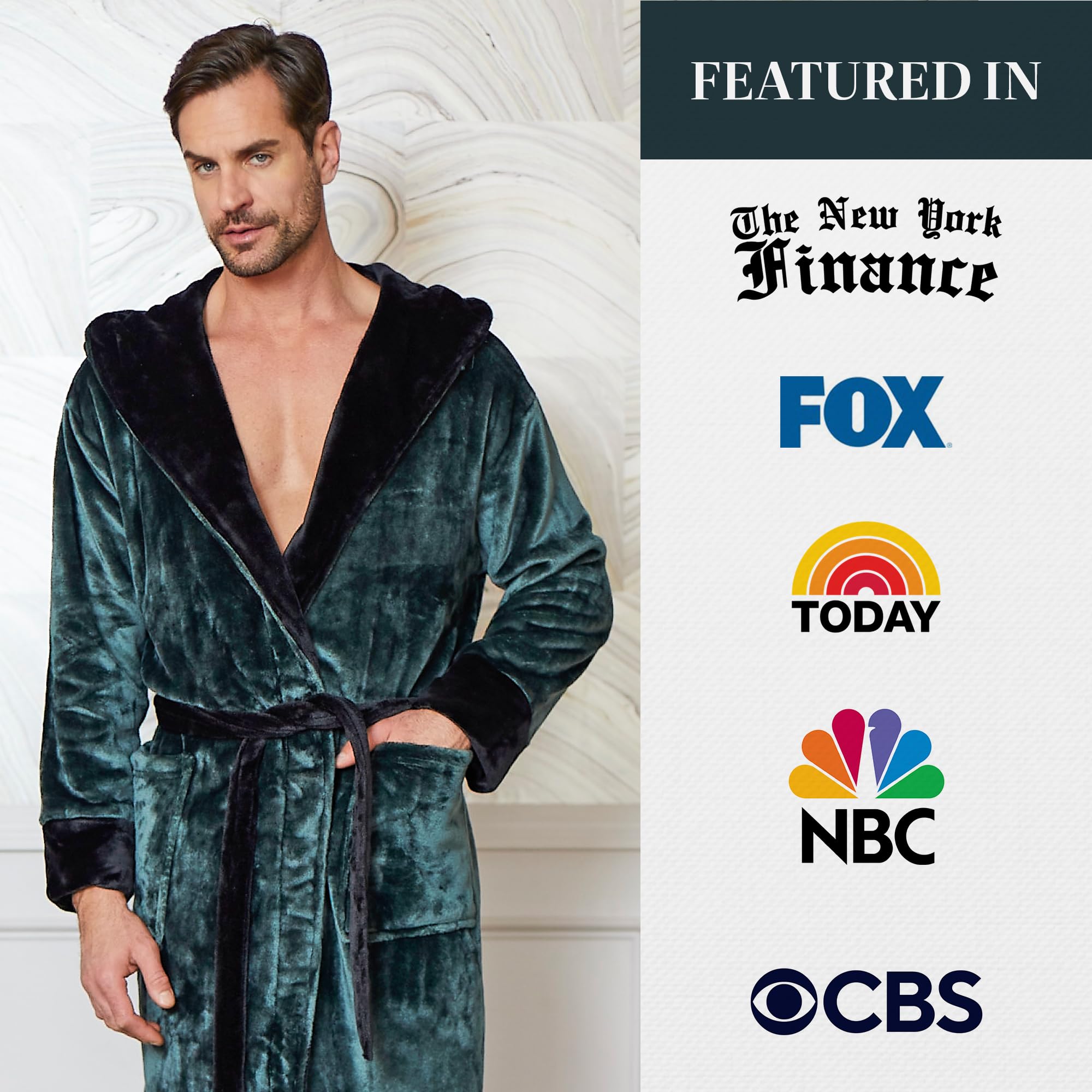 Premium Men's Plush Hooded Bathrobe - Ultra Soft Long Linen Robe for Spa, Lounge & Home Relaxation - Luxury Cotton Terry Cloth Robes for Men