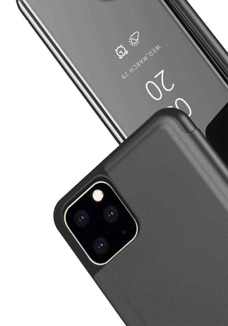 Premium Mirror Slim Fit Plating Smart Clear View Standing Case for iPhone 11 Pro Max (6.5