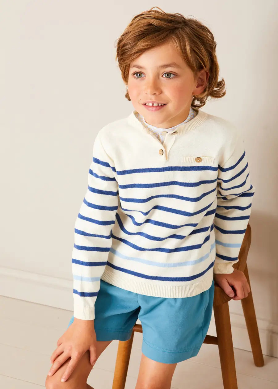 Blue Plain Pocket Detail Shorts for Kids (4-10 Years) - Perfect for Playtime, School & Summer Outfits
