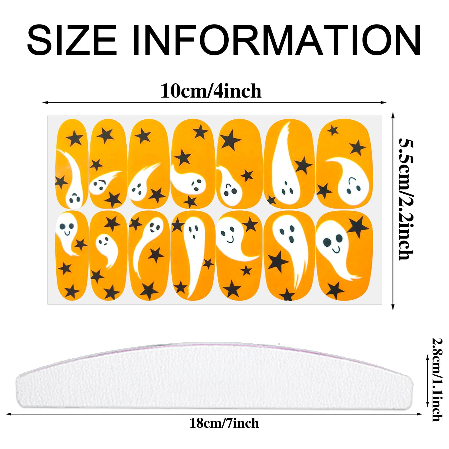 WOKOTO Halloween Nail Art Stickers - 12 Sheets Gel Nail Polish Strips with Spider, Ghost, Pumpkin & Skull Designs | Full Nail Wraps for DIY Manicures | Perfect for Halloween Parties, Costume Events & Spooky Nail Art