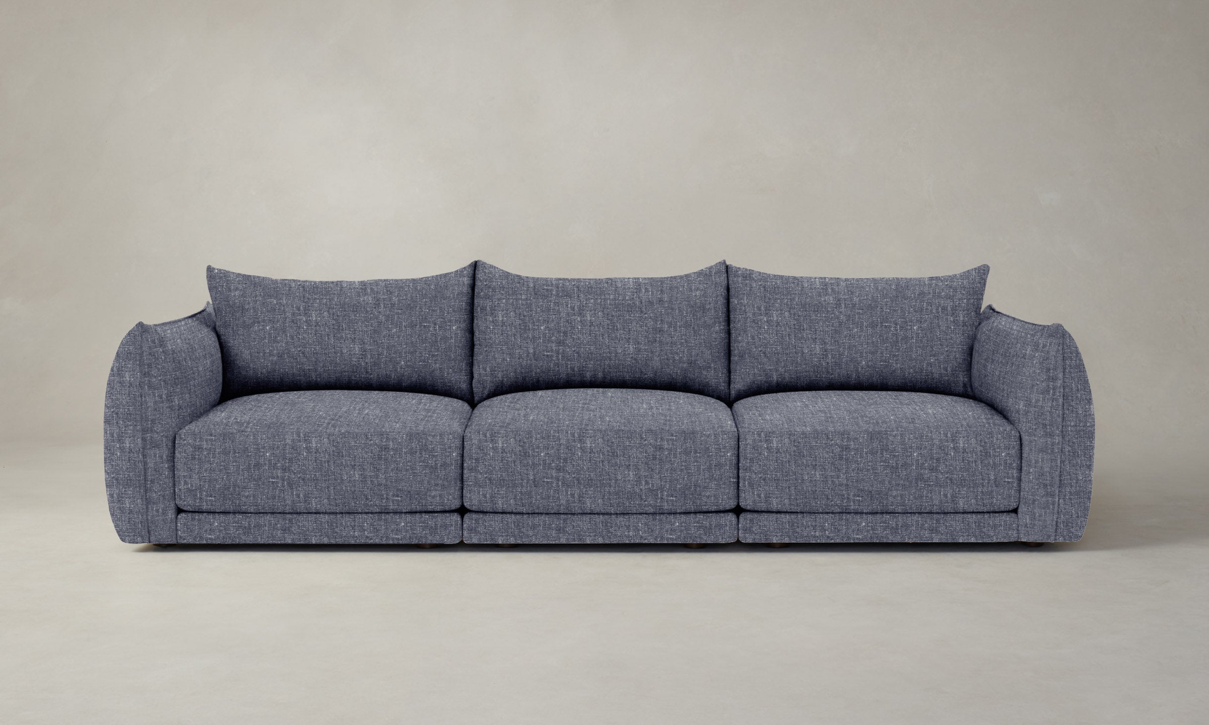 The Jones Modular Sectional Sofa - Heritage Belgian Linen Fabric in Lake Blue | Modern Living Room Furniture for Home & Office Comfort