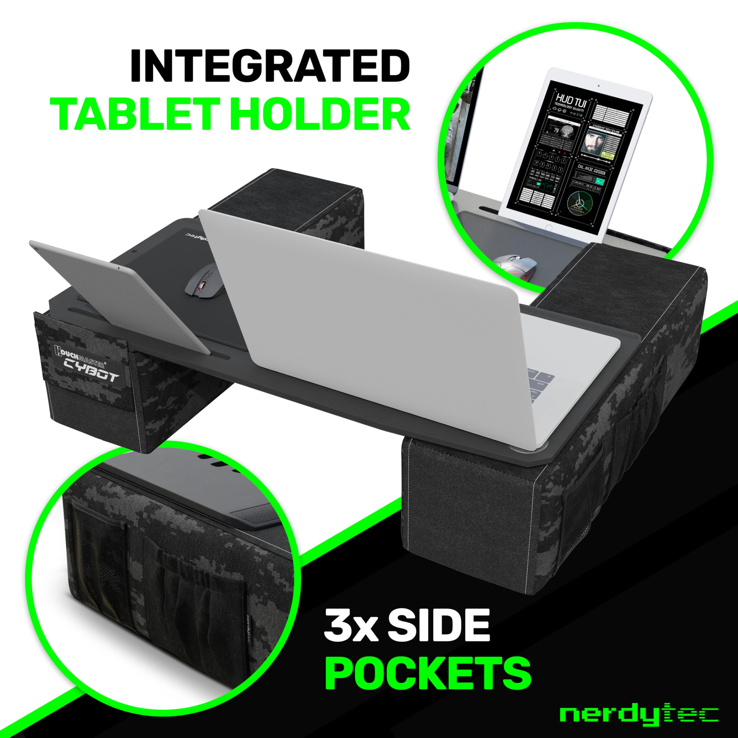 Premium Ergonomic Lap Desk for Laptops - Sustainable Bamboo & Kevlar Cushion - Ventilated Design Fits Up to 17-Inch Notebooks - Perfect for Home Office, Gaming & Bedroom Workspaces
