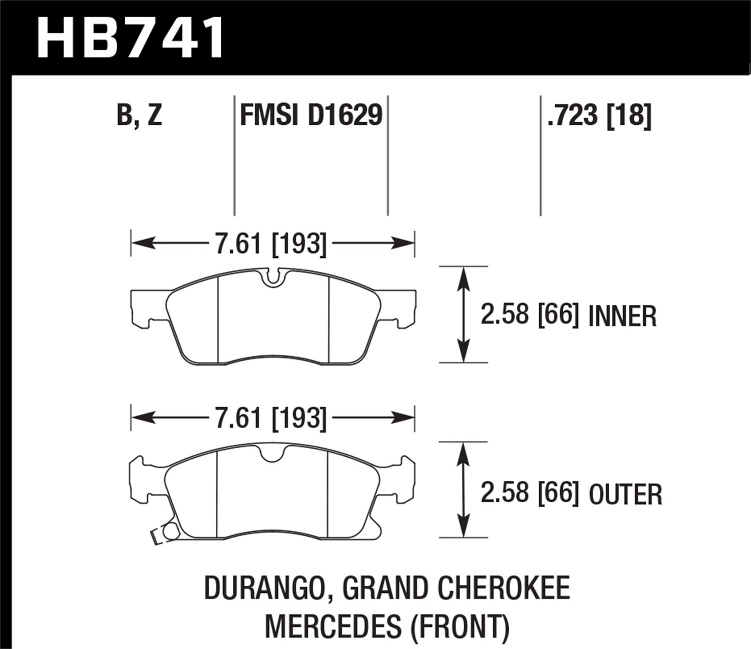 HB741B.723 HPS 5.0 High Performance Street Brake Pads - Premium Ceramic Brake Pads for Smooth & Quiet Stopping - Perfect for Daily Commuting & City Driving