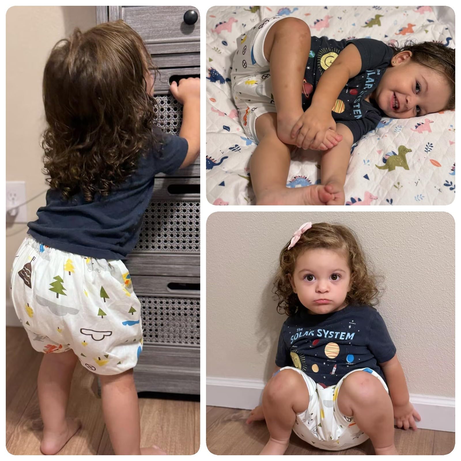 **MooMoo Baby Bedwetting Shorts Diaper Pants for Summer - 2 Packs Super Absorbent Potty Training Underwear for Boys & Girls | Daytime & Overnight Protection, Leak-Proof Comfort**