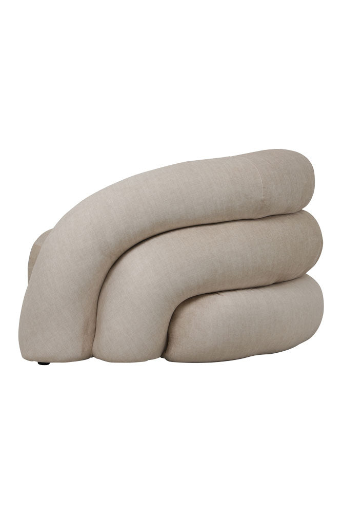 Ergonomic Curved Cream Snug Armchair - Modern Comfortable Lounge Chair for Living Room, Bedroom & Office - Perfect for Relaxing, Reading & Small Space Decor