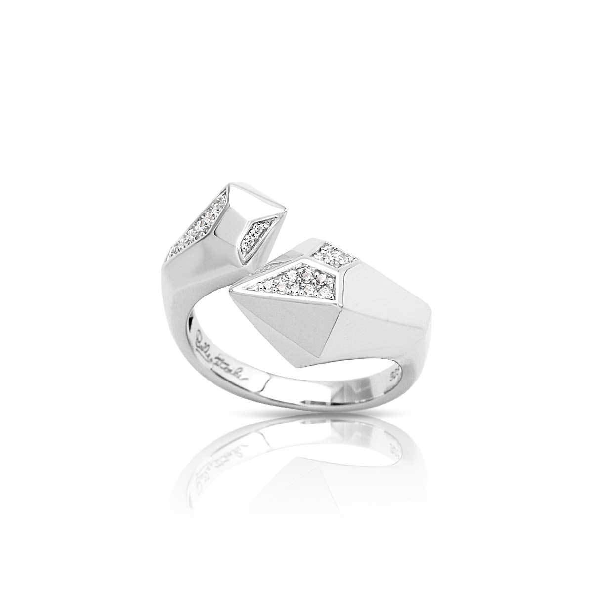 Belle Etoile Prisma Ring - White Cubic Zirconia Sterling Silver Ring Size 7 | Elegant Wedding, Engagement & Anniversary Jewelry Gift for Women