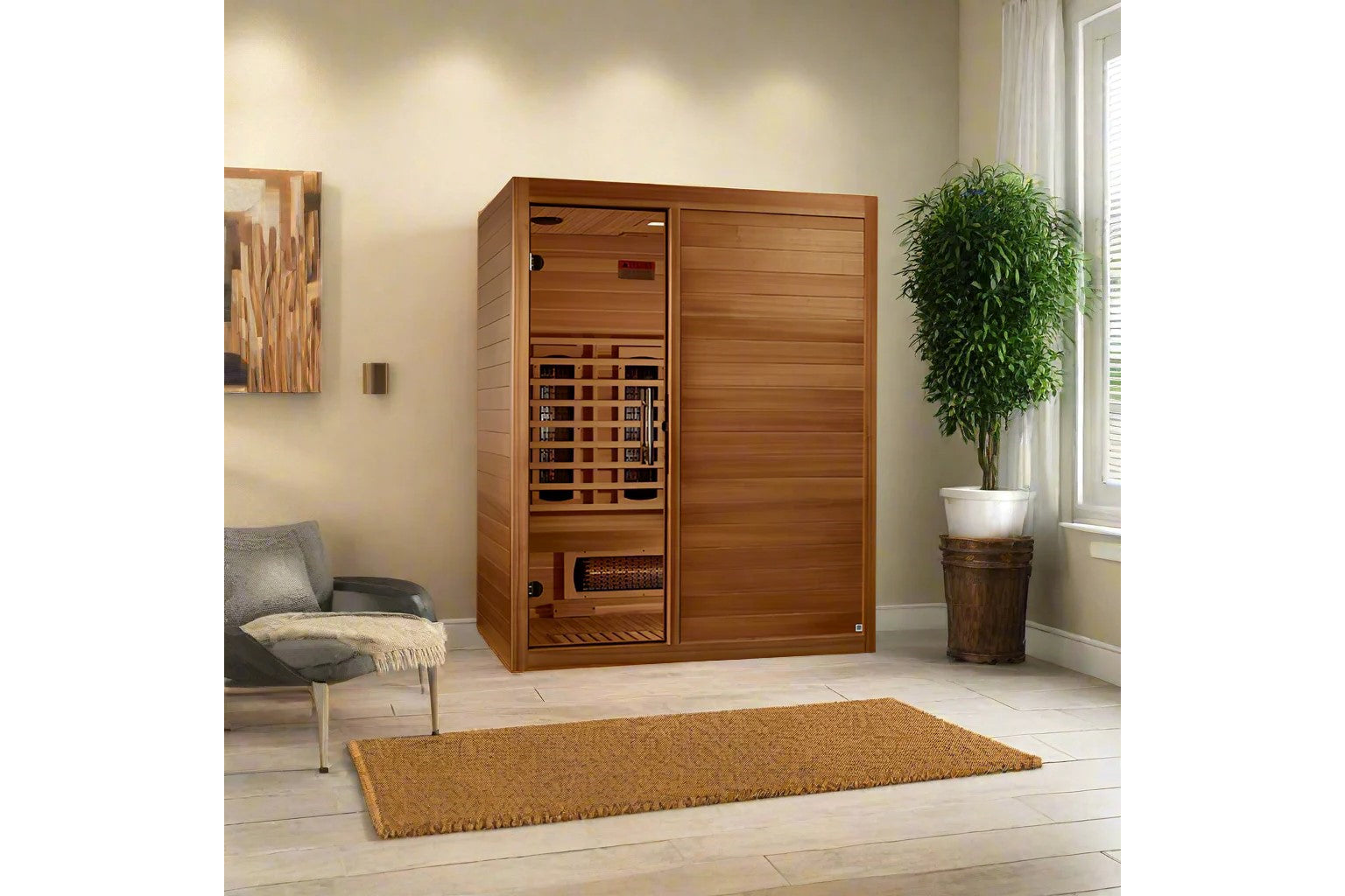 Maxxus S Line 3 Person Full Spectrum Infrared Sauna for Home Spa - Detox, Relaxation & Pain Relief - Perfect for Family Wellness & Home Gym (Summer Sale)