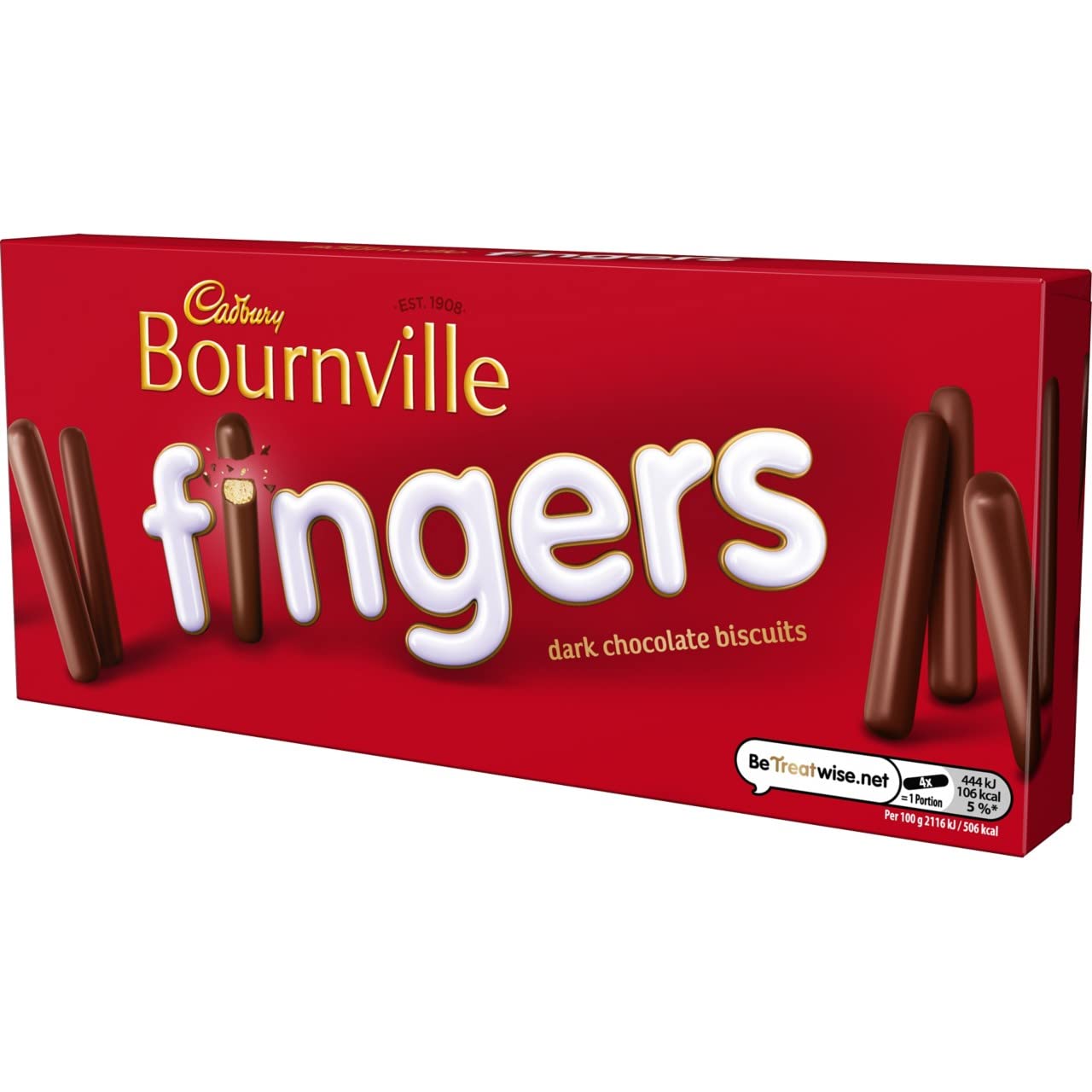 Cadbury Bournville Fingers Dark Chocolate Biscuits Cookies 110g - Rich Cocoa Flavor, Crunchy Texture - Perfect for Tea Time, Snacking & Gifts