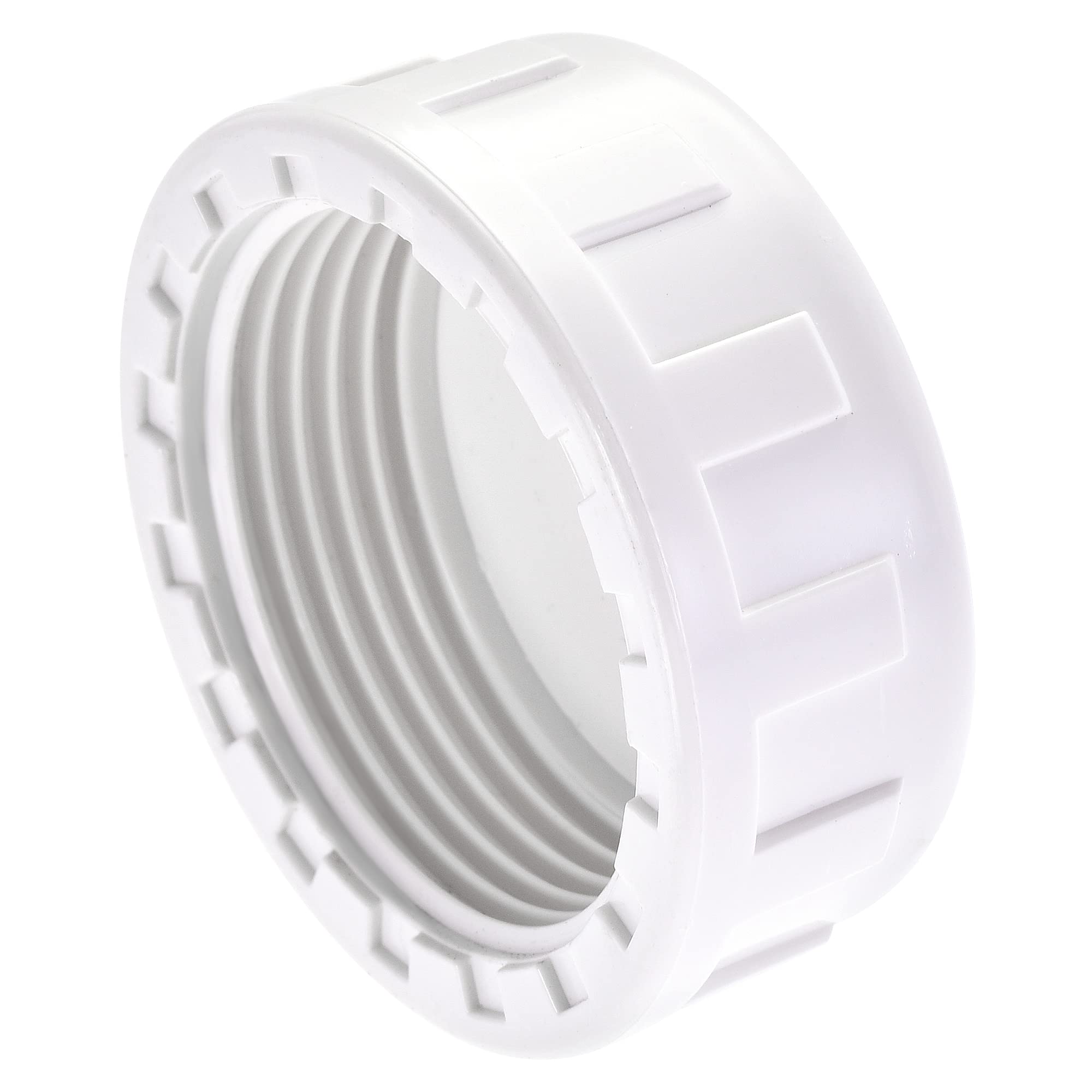 uxcell 1-1/4PT PVC Pipe Fitting Cap - White Round Female Thread Hose Connector for Garden & Outdoor Water Pipes (6Pcs) - Perfect for Irrigation Systems, Sprinklers & DIY Plumbing Projects