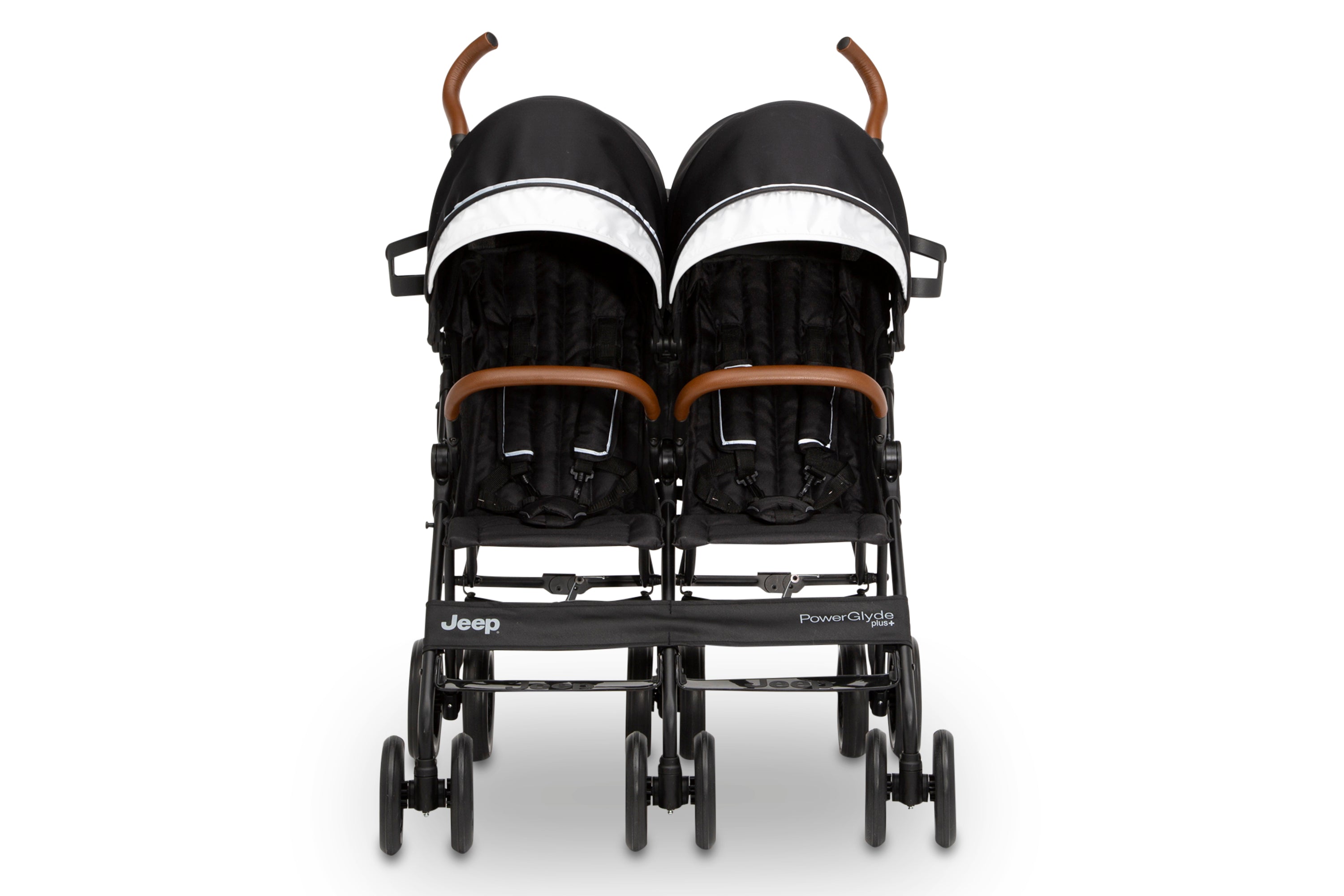 PowerGlyde Plus Side by Side Double Stroller - Lightweight Compact Baby Stroller for Twins & Toddlers - Perfect for Shopping, Travel & Outdoor Adventures