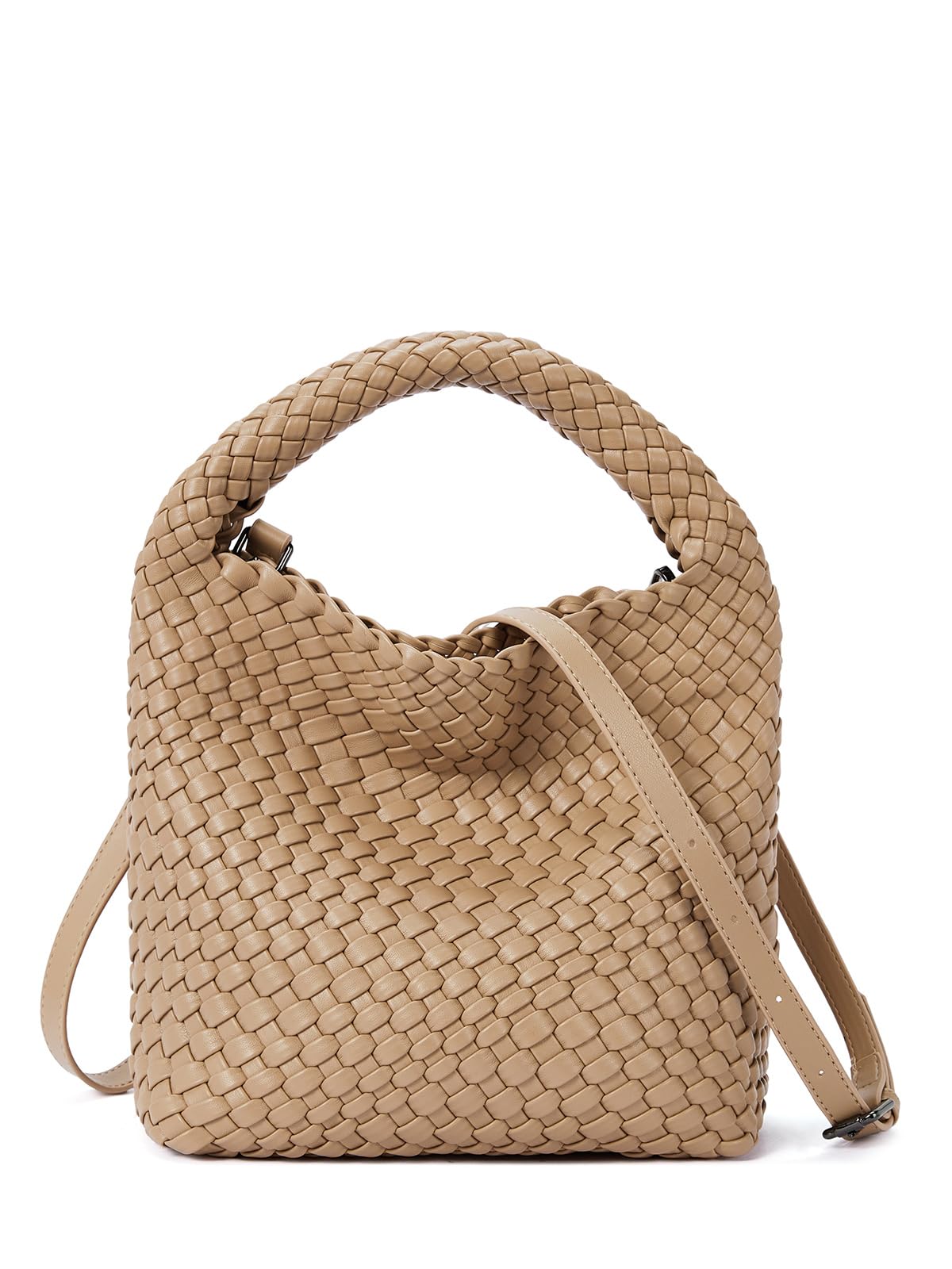 CLUCI Vegan Leather Woven Tote Bag for Women - Crossbody & Top Handle Purse, Stylish Summer Handbag for Work, Travel & Shopping