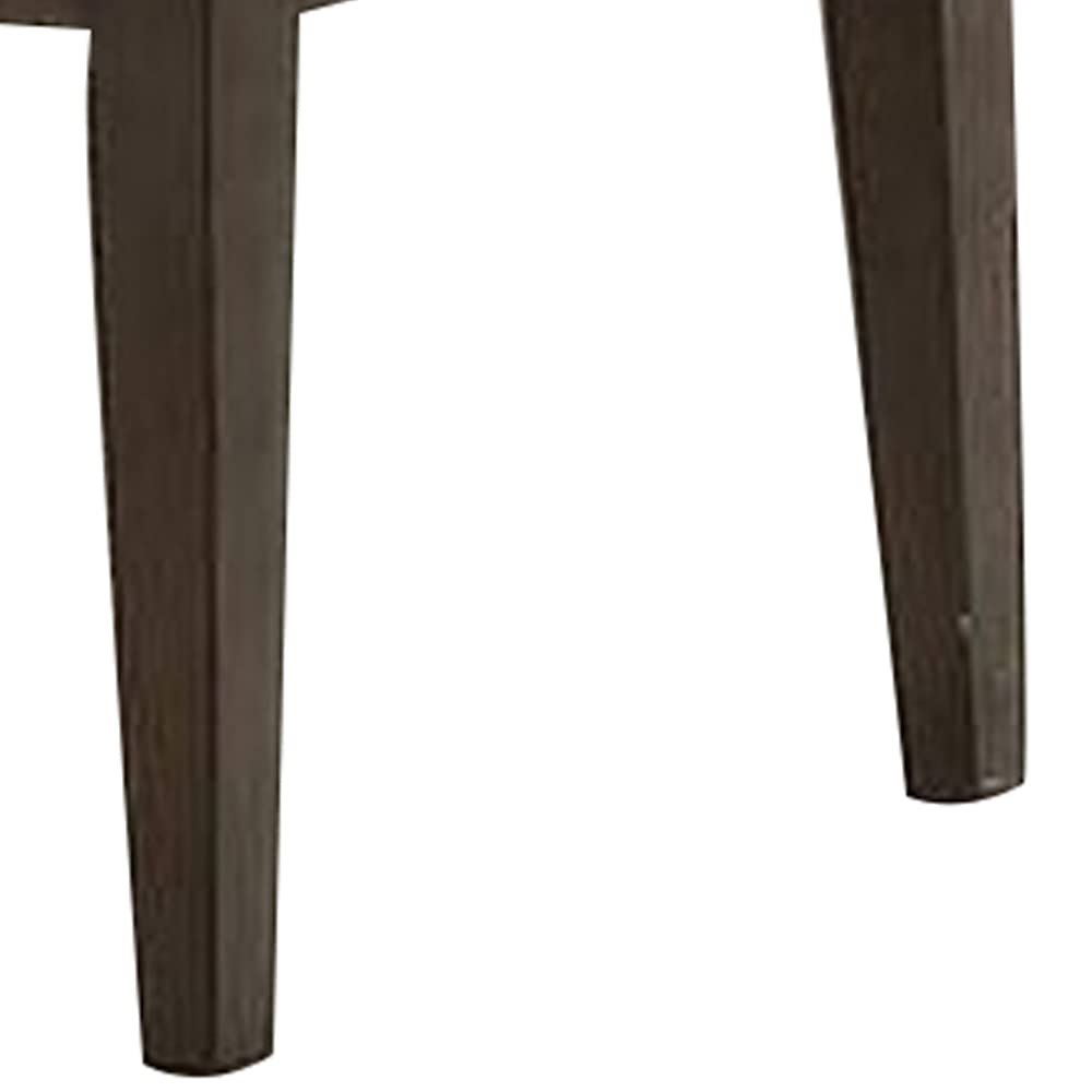 Benjara Accent Side Chair Set of 2 - Beige Upholstered Dining Chairs with Padded Seat & Curved Panel Back - Perfect for Dining Room, Kitchen, or Living Room Decor