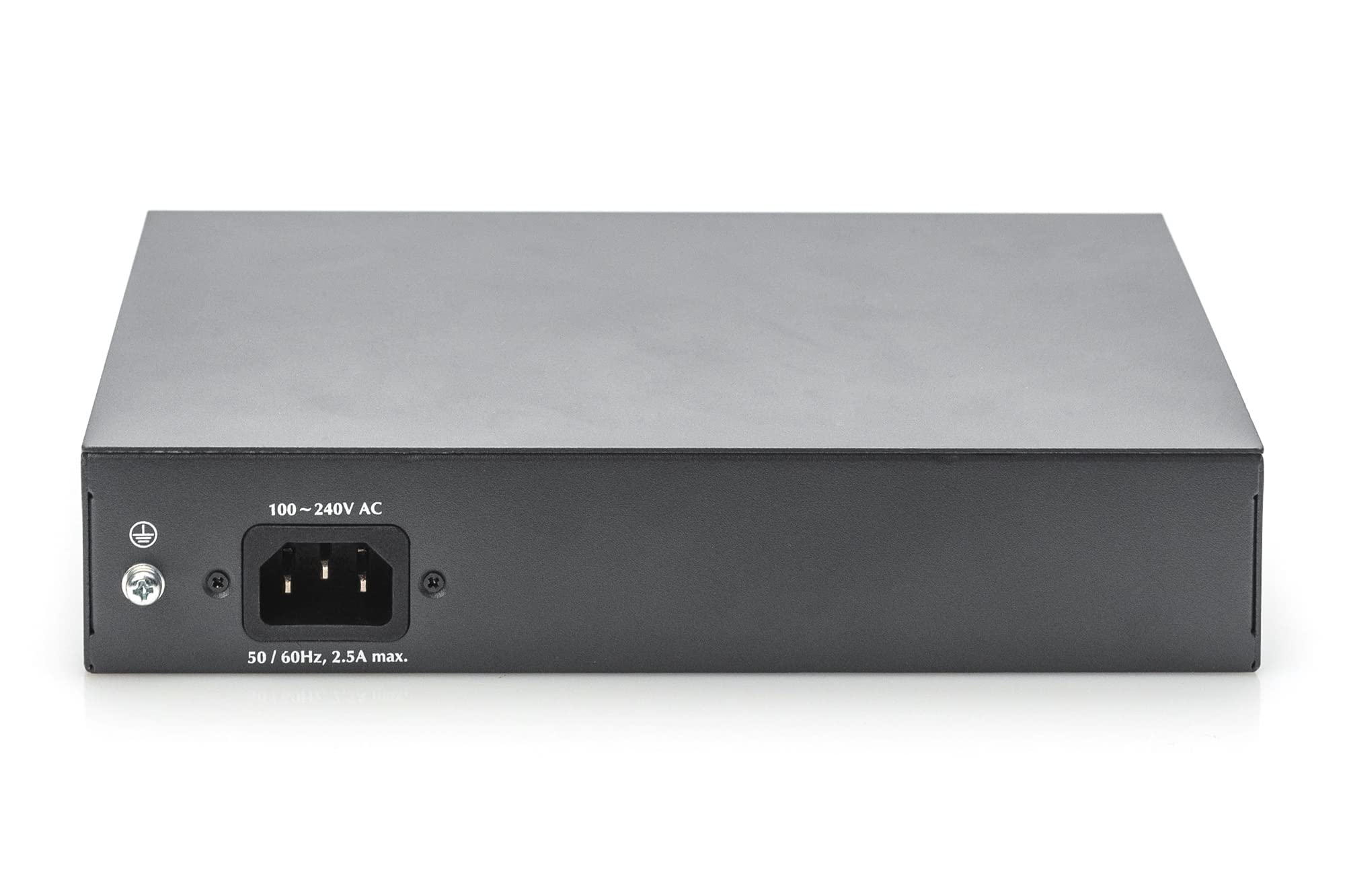 DIGITUS 8 Port Gigabit PoE Network Switch - 8x RJ45 - 19 Inch Rack Mount - 180W PoE Budget - 10/100/1000 Mbps - Ideal for Office, Home & Small Business Networks
