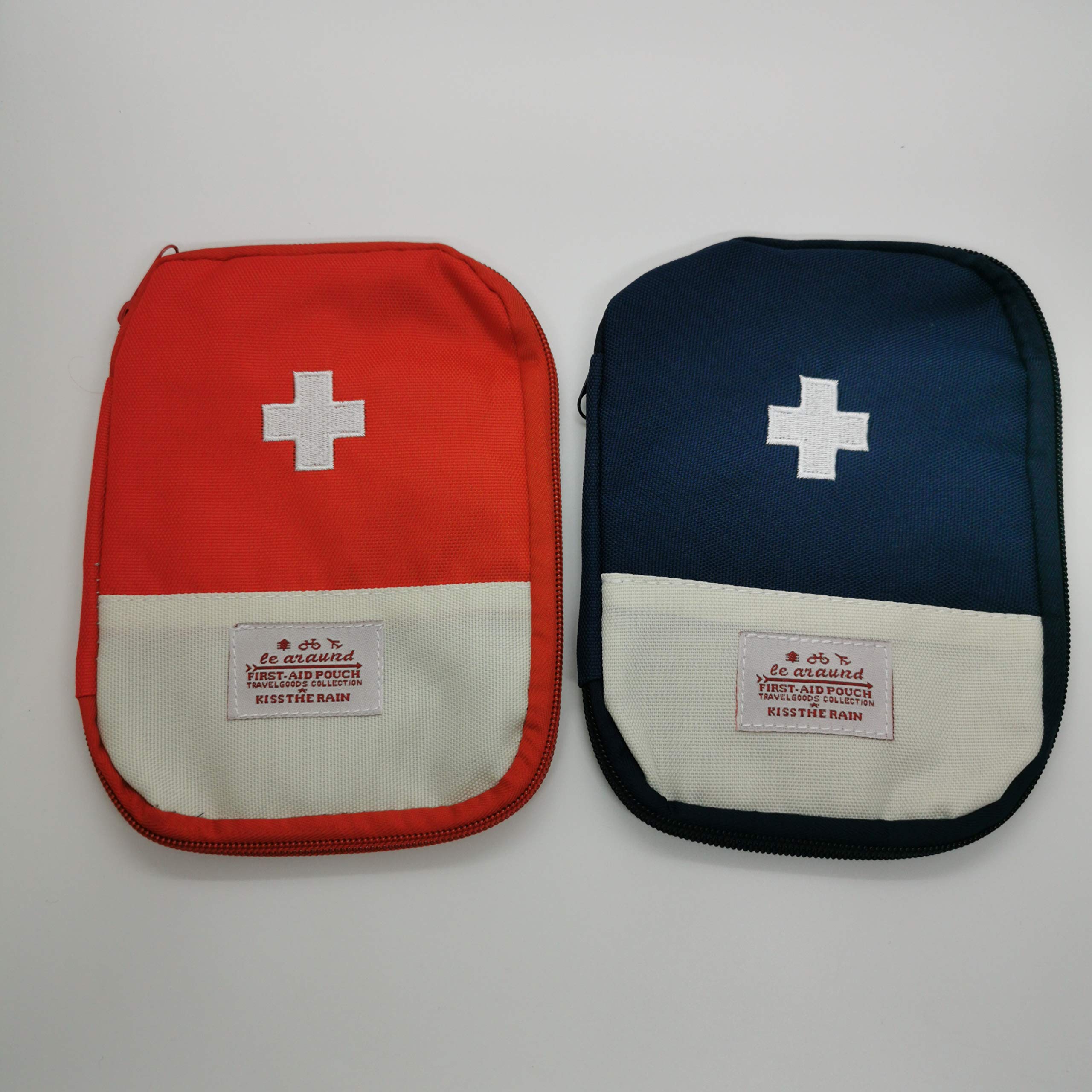 Ellsang Empty First Aid Kit Bag for Home, Outdoor, Travel, Camping, Hiking & Backpacking - Portable Medical Pouch for Emergency Supplies (Red & Blue) - Perfect for Car, Office & Survival Kits