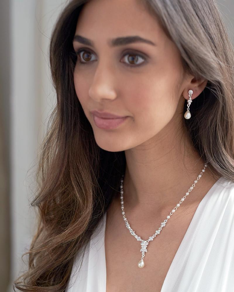 Primrose Jewelry Set - Elegant Floral Necklace & Earrings for Women | Perfect for Weddings, Parties & Special Occasions