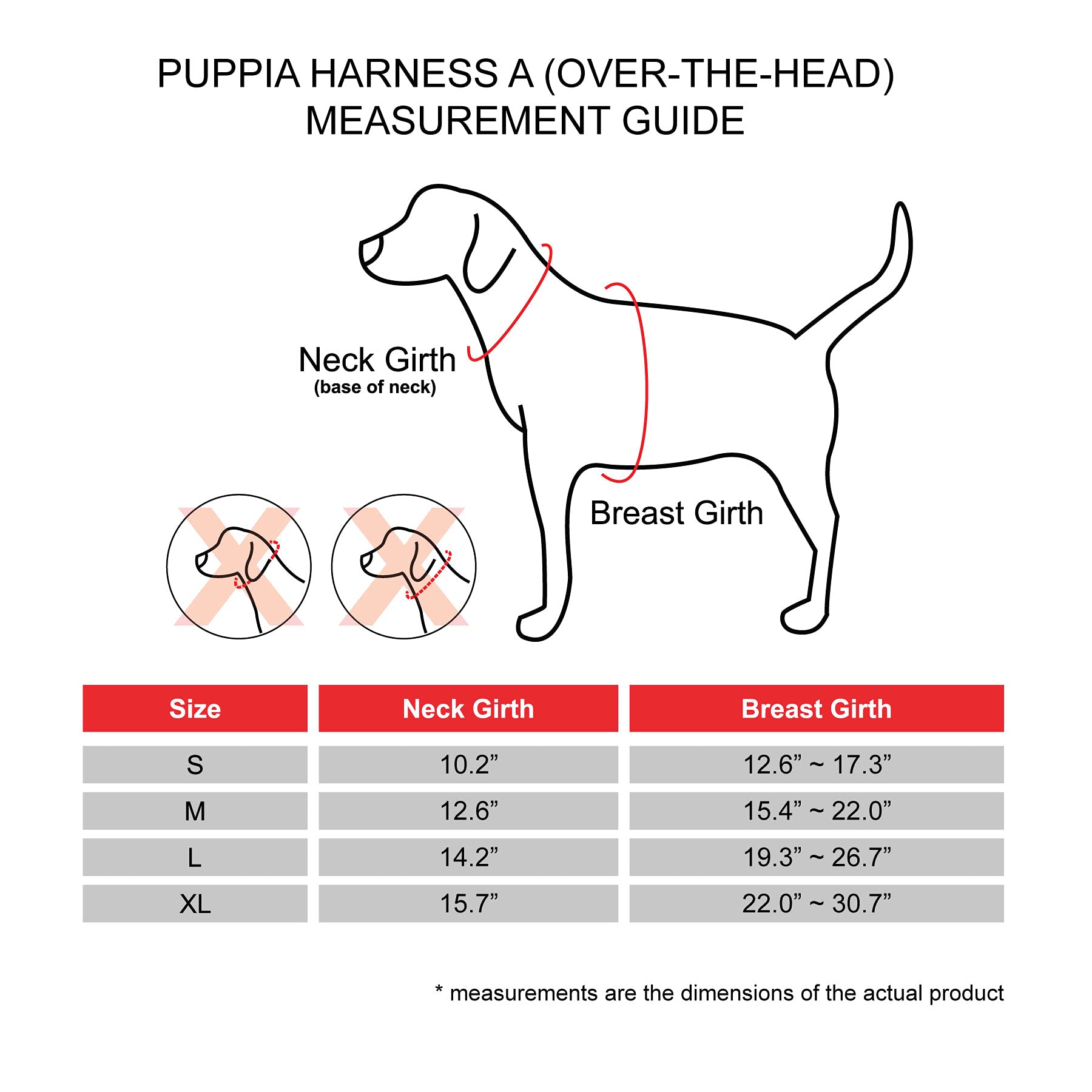 Puppia Cheryl Harness A - Red - Large Size - Comfortable Dog Harness for Small to Medium Dogs - Perfect for Walking, Hiking & Outdoor Adventures