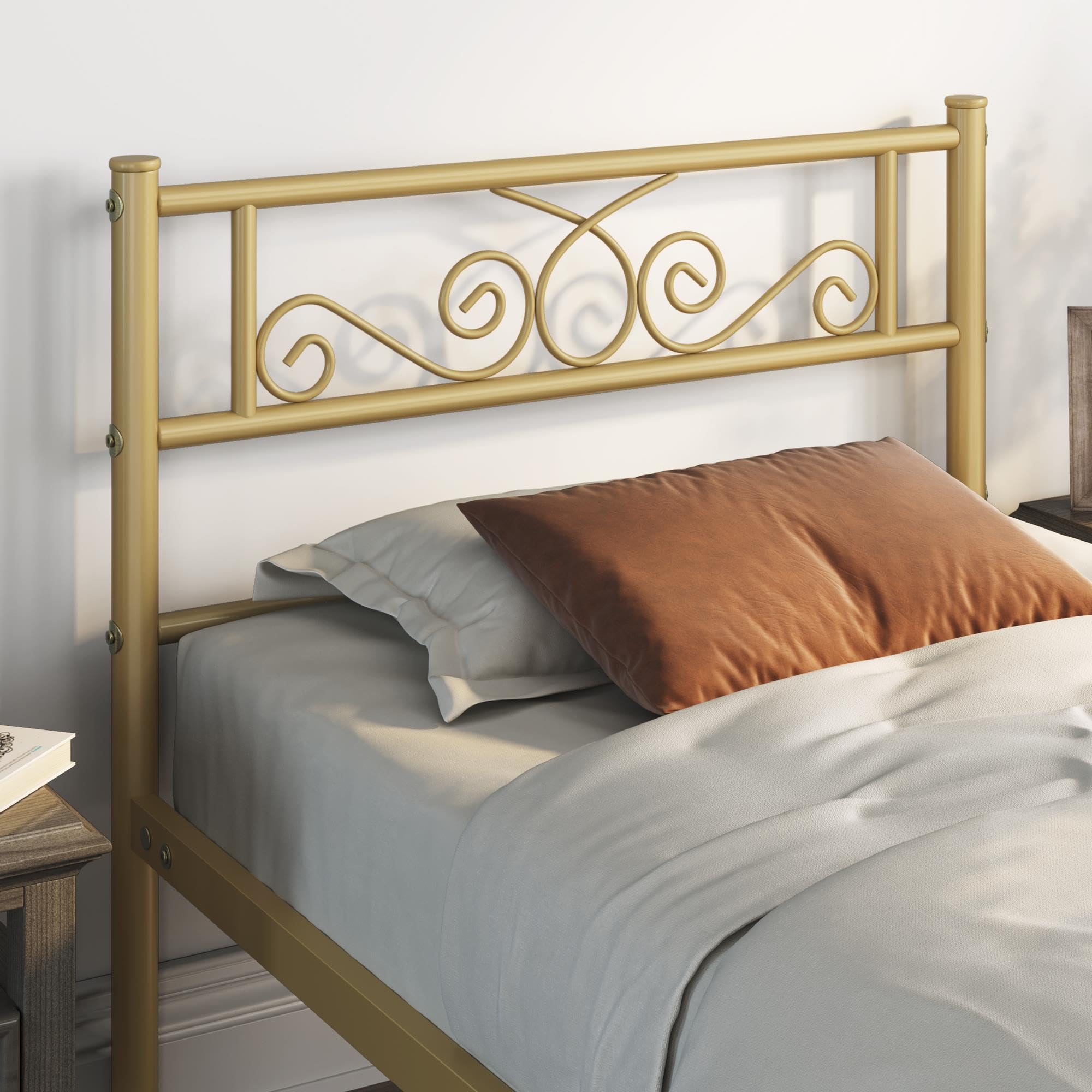 Yaheetech Twin Metal Bed Frame with Headboard & Footboard - No Box Spring Needed, Easy Assembly, 12.6