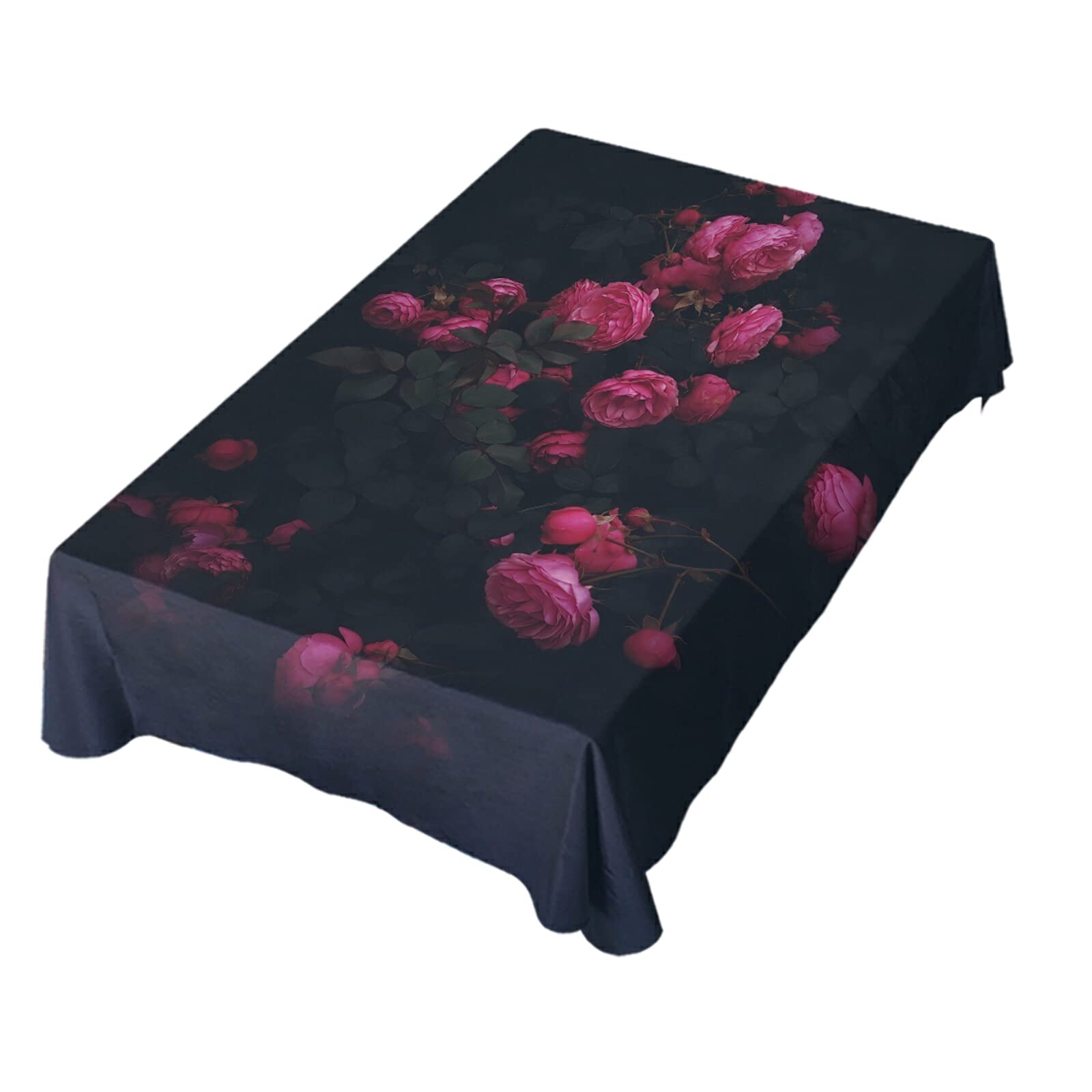 Luxury Red Roses Square Tablecloth - 54 Inch Polyester Table Cover for Romantic Party & Dinner Decor - Perfect for Weddings, Anniversaries, and Holiday Celebrations