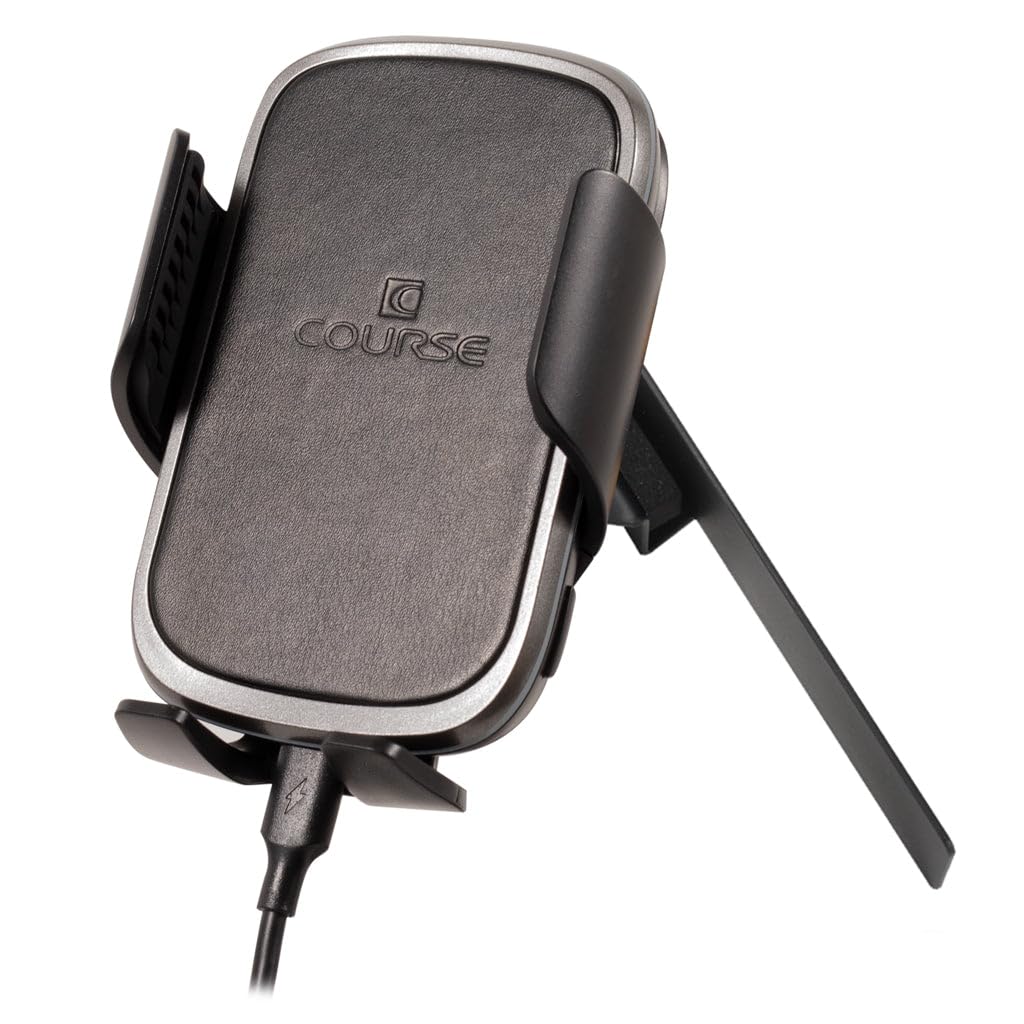 Course Motorsports Wireless Charging Car Phone Mount Holder Compatible with Dodge Ram 1500-5500 2019+ Models (Excludes TRX, Limited '21+ Power Wagons & '20+ Laramie Longhorn) - Left Side Black - Perfect for Hands-Free Navigation & Charging While Driving