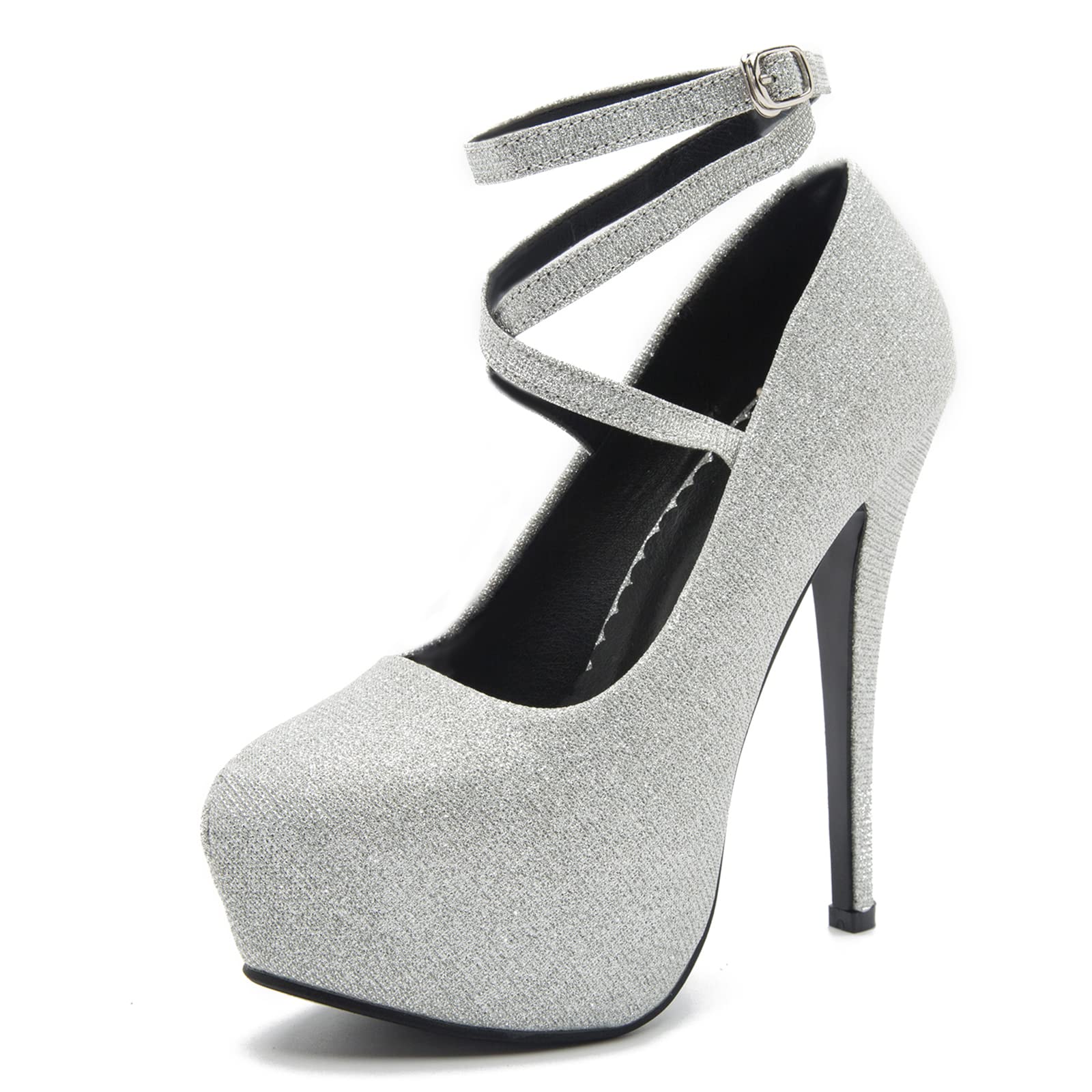Fereshte Women's Ankle Strap Platform High Heel Pumps - Elegant Party Dress Shoes for Weddings, Prom & Evening Events