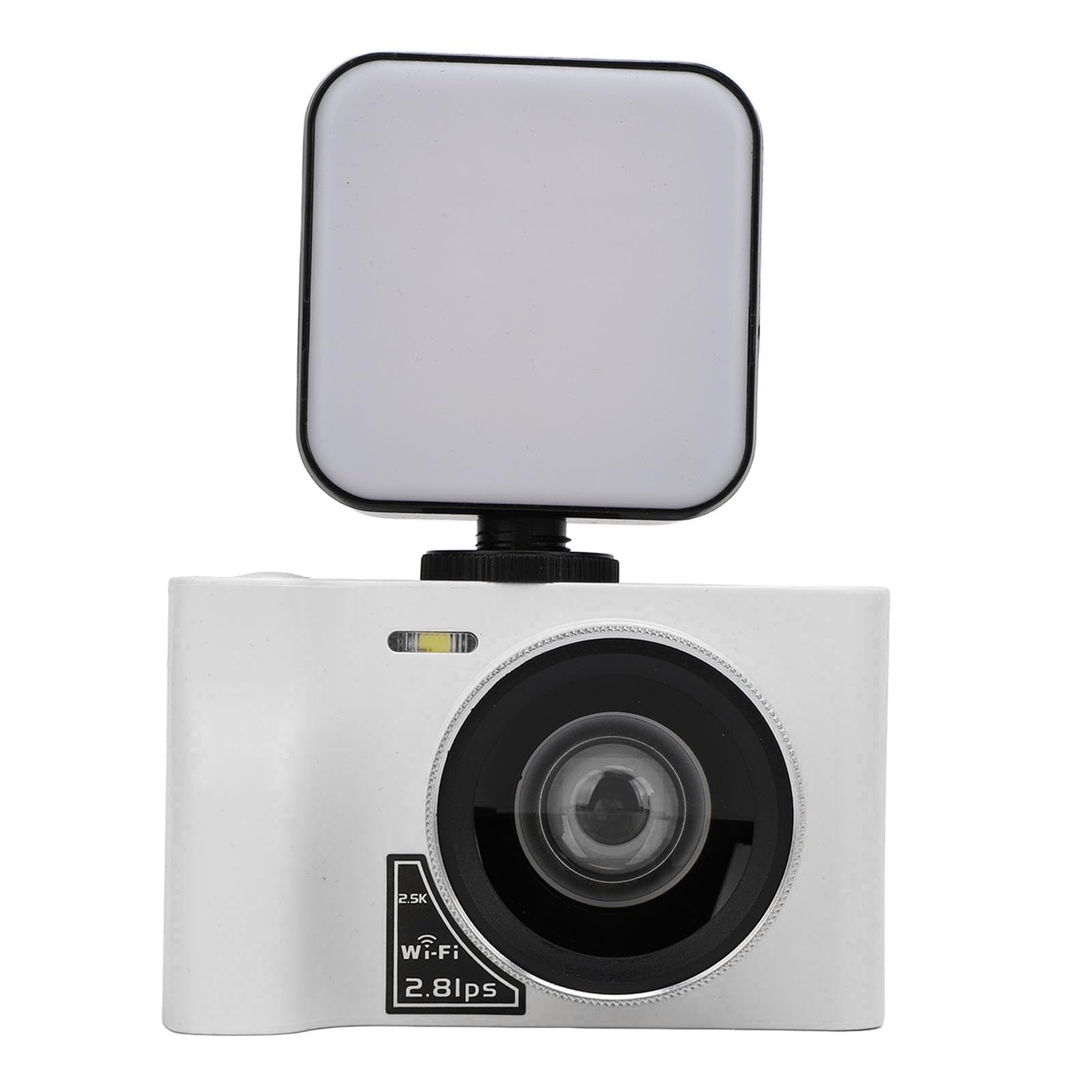 2.5K Vlogging Camera with Fill Light - 24MP 16X Digital Zoom Compact Digital Camera for YouTube, Travel & Selfies | Perfect for Teens, Adults & Beginners | Webcam & Pause Function (White)