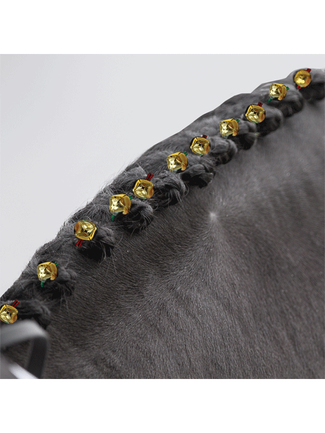 Christmas Sleigh Bells Braiding Bands for Hair - Festive Holiday Hair Accessories for Kids & Adults - Perfect for Christmas Parties, School Plays & Holiday Crafts