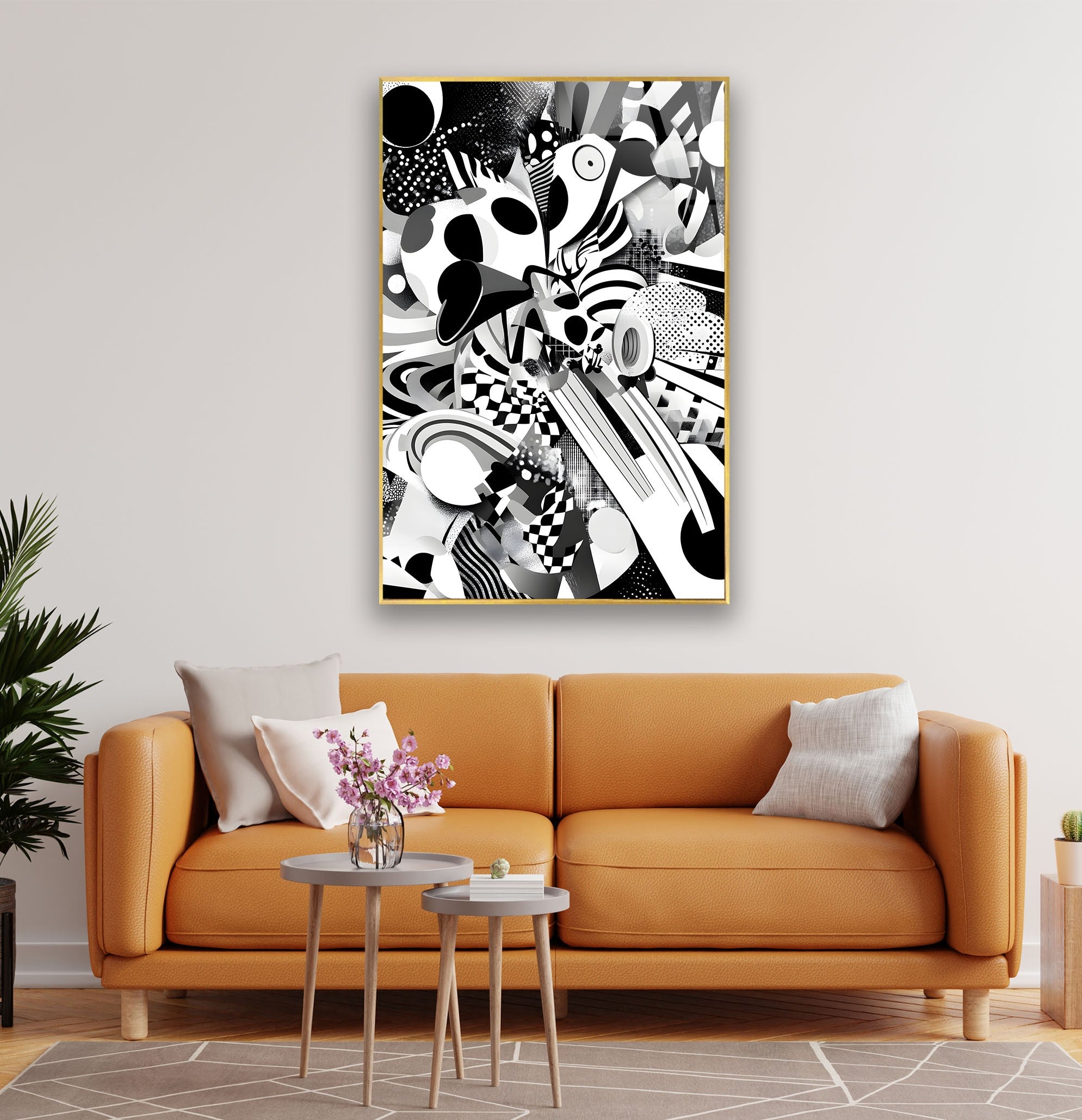 3D Cubics Art Glass Wall Decor - Modern Geometric Stained Glass Mosaic for Living Room, Bedroom & Office Decoration