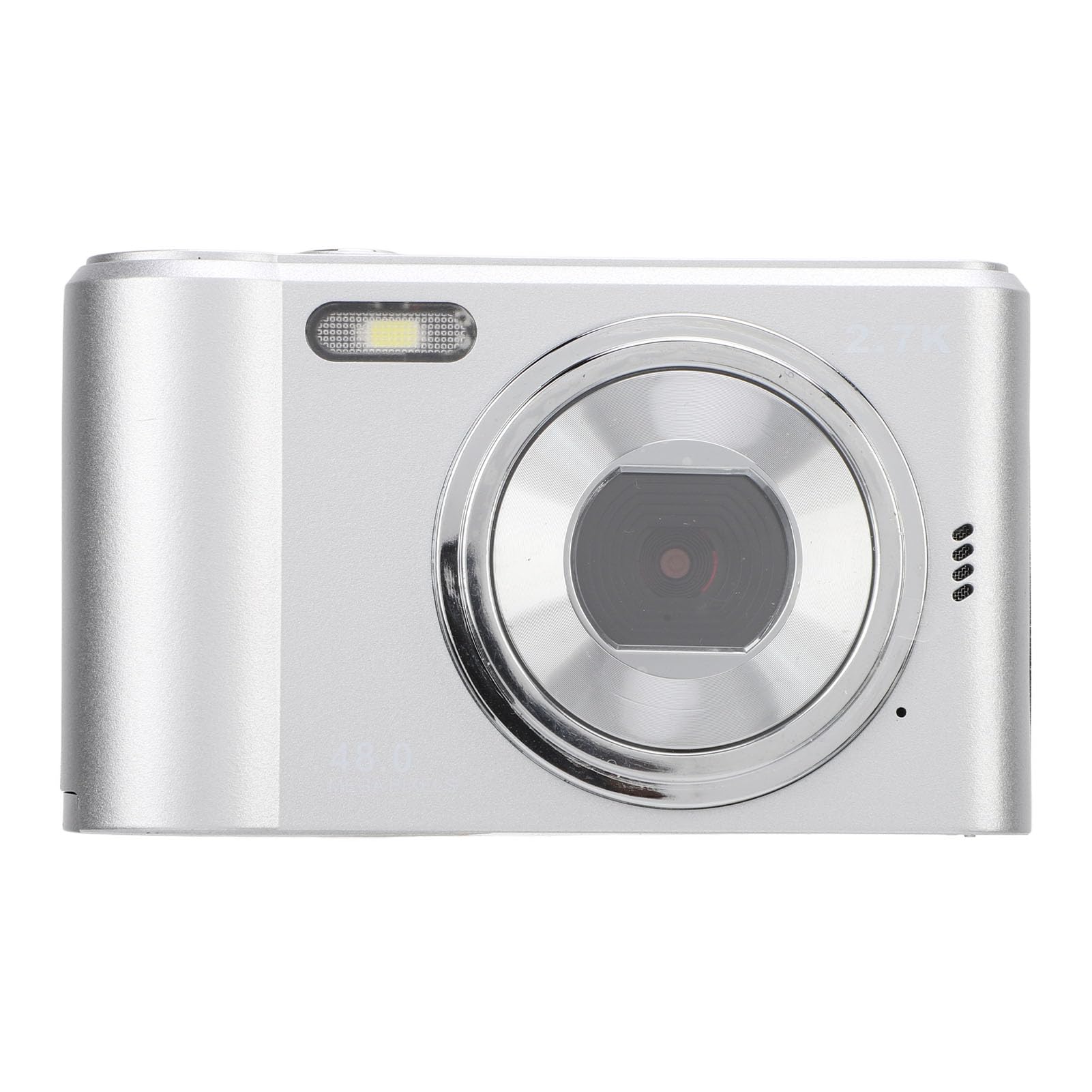 48MP HD Digital Video Camera with 2.7K Resolution, 8X Digital Zoom & Auto Focus - Portable Travel Camera with IPS Screen & 700mAh Battery (Silver) - Perfect for Vlogging, Travel Adventures & Family Events