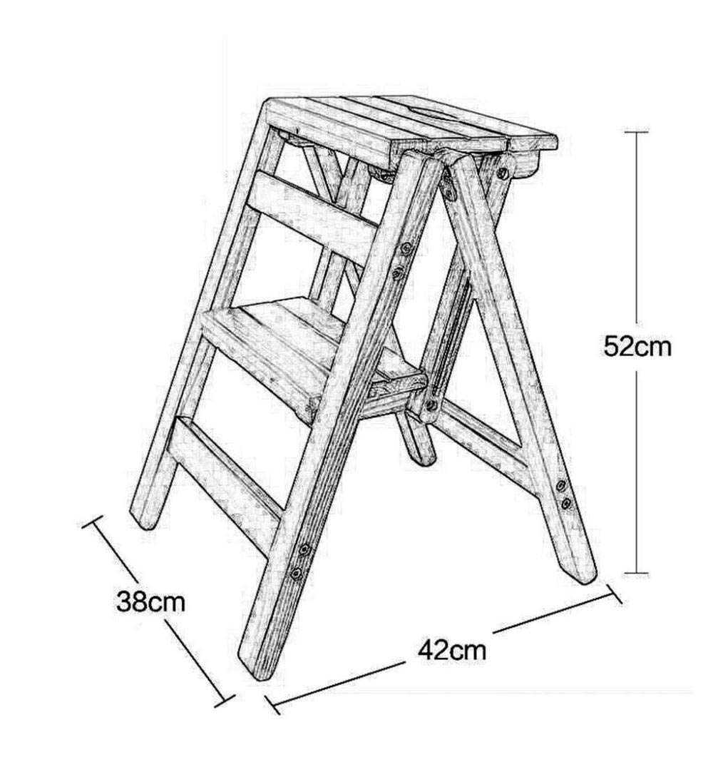 Wooden Folding Step Stool for Home - Multifunctional Kitchen, Office & Library Ladder Stool - Compact, Sturdy & Space-Saving Indoor Climbing Stool for Adults & Kids - Perfect for Reaching High Shelves, Books & Cabinets