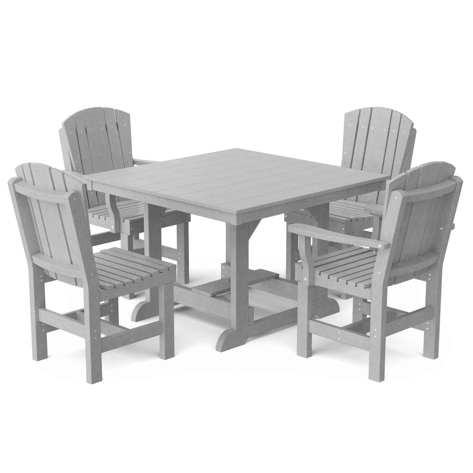 Heritage 5-Piece 44x44 Inch Square Outdoor Dining Set with Cushions - Perfect for Patio, Garden, and Backyard Entertaining