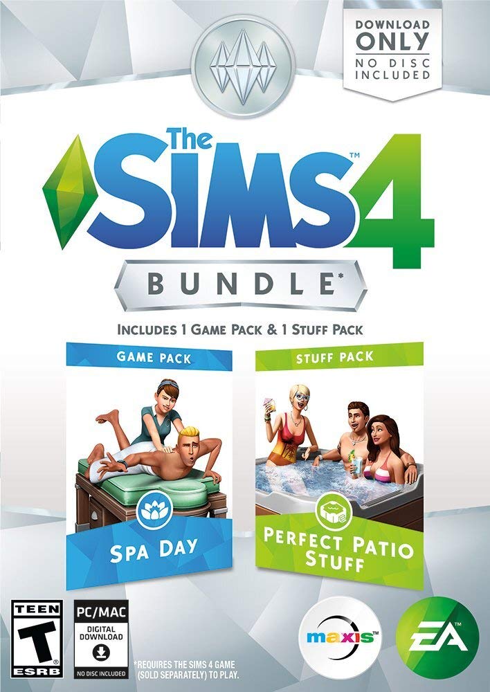 The Sims 4 Spa Day & Perfect Patio Stuff Expansion Pack Bundle - Relaxation & Outdoor Living Game Add-On for PC/Mac - Create Your Dream Spa & Backyard Oasis