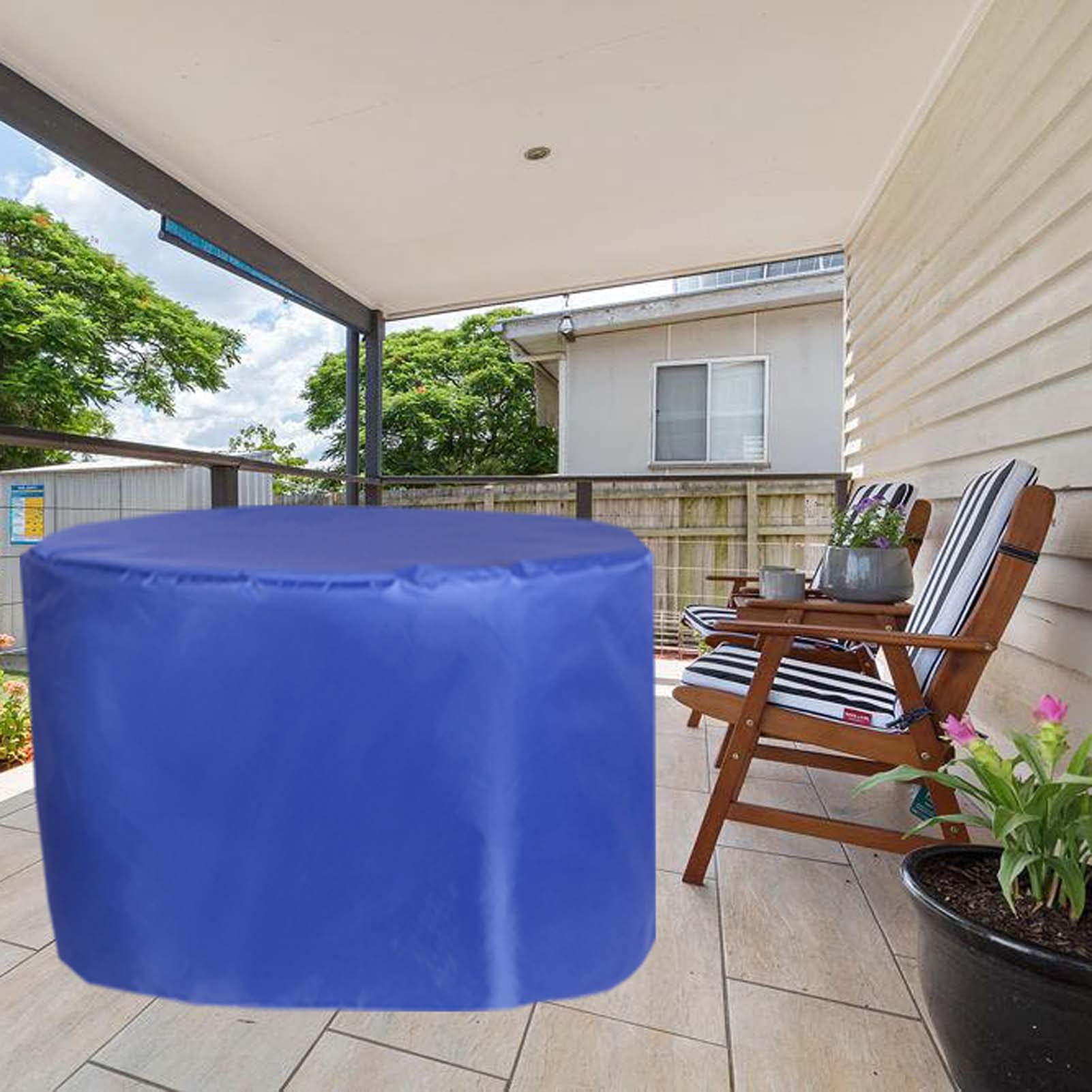 75x33 Inch Waterproof Round Patio Table Cover - Heavy Duty 420D Outdoor Furniture Cover Set, UV & Tear Resistant - Perfect for Garden, Deck, and Backyard Protection