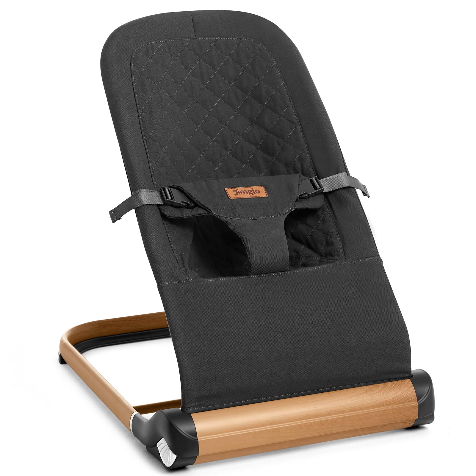 Foldable Baby Bouncer Seat with Adjustable Height - Portable Infant Bouncer for Newborns & Toddlers (Cotton, Anthracite) - Perfect for Home, Nursery & Travel Use