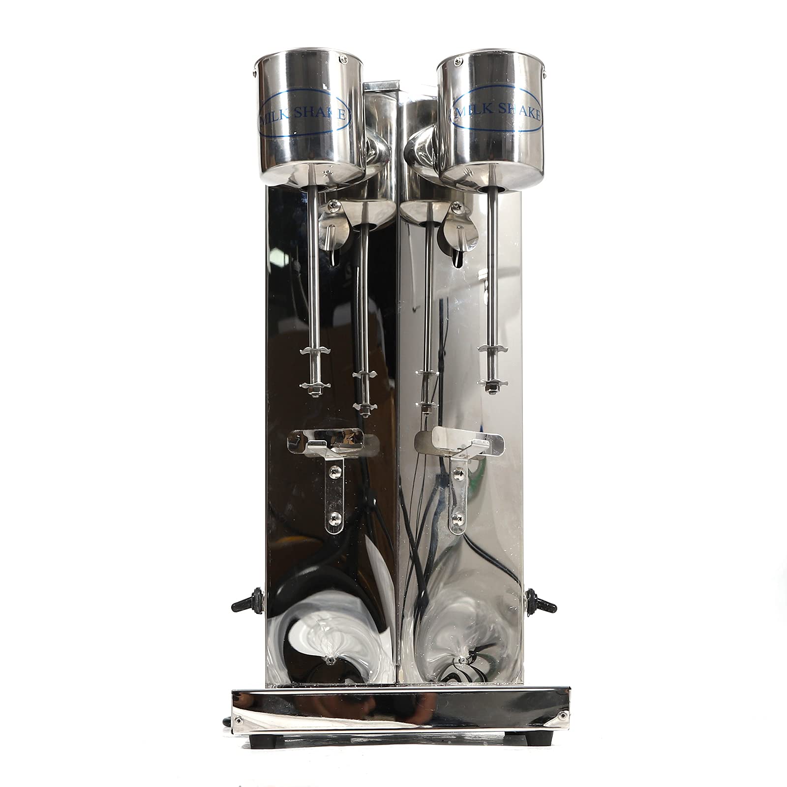 Premium Stainless Steel Electric Milk Shaker & Drink Mixer - 18000 RPM Professional Bar Mixer with 650ml Cups for Protein Shakes, Cocktails & Smoothies | Perfect for Home Gym, Bar & Kitchen Use (Double Heads, Silver)