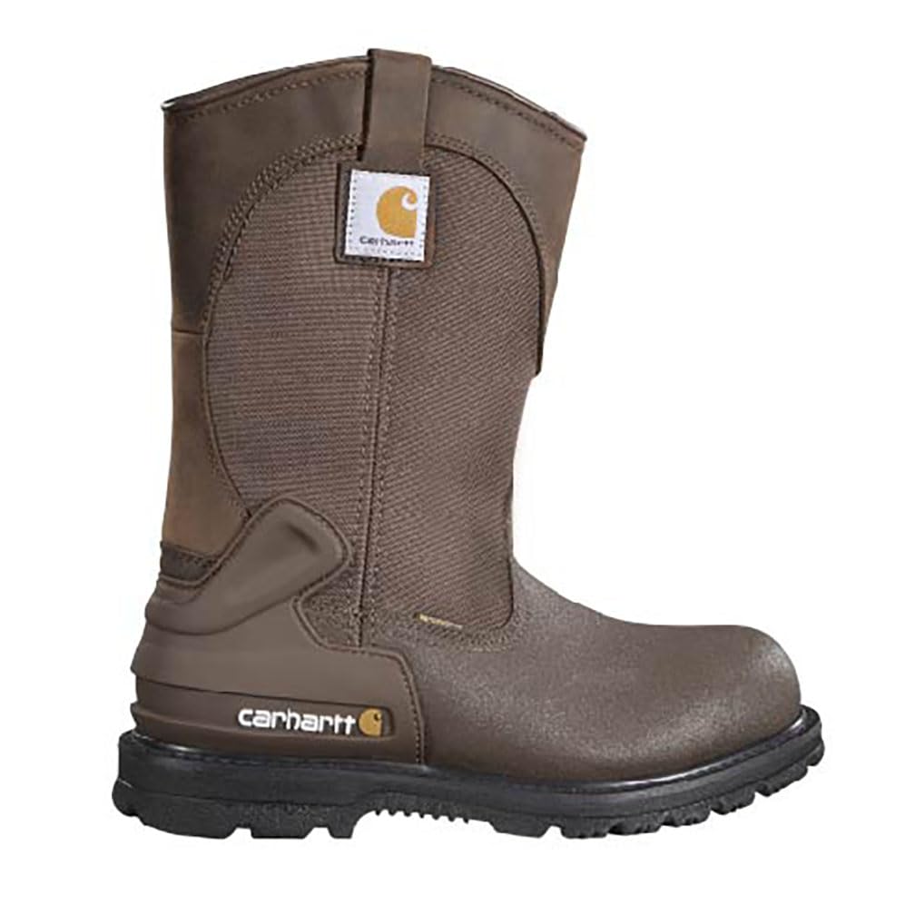 Carhartt Men's 11-Inch Waterproof Steel Toe Wellington Work Boots - Durable Safety Shoes for Construction, Farming & Outdoor Work