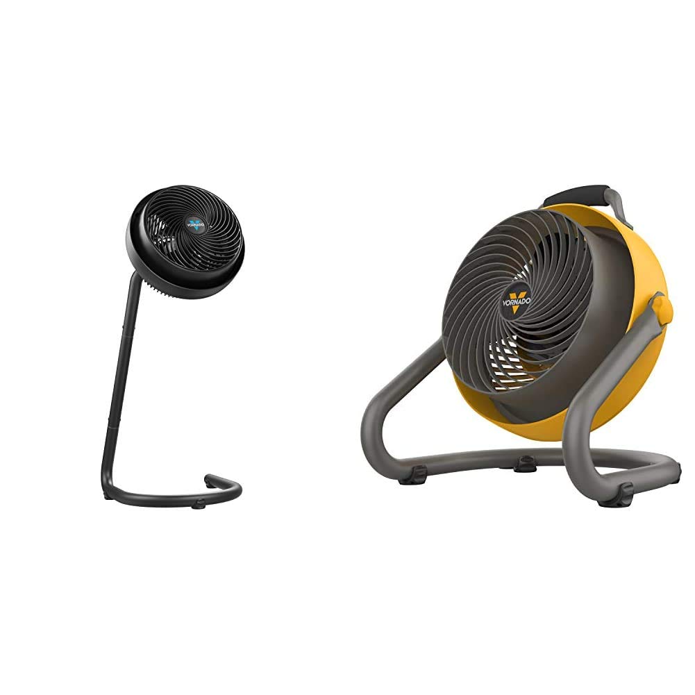 Vornado 783 Large Heavy Duty Air Circulator Fan - Adjustable Height Whole Room Cooling for Home, Office, Warehouse & Garage - Powerful Shop Fan with 293 CFM Airflow - Energy Efficient Yellow Industrial Fan for Year-Round Use