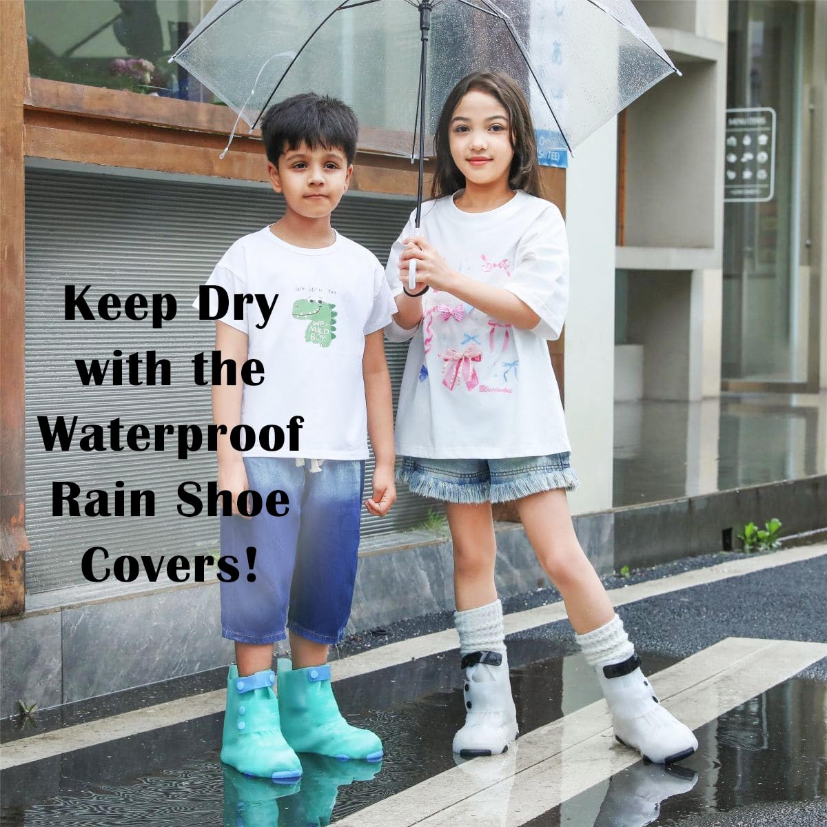 **Waterproof Rain Shoe Covers for Kids - Reusable Galoshes & Overshoes for Boys & Girls - Perfect for School, Playground & Outdoor Adventures**