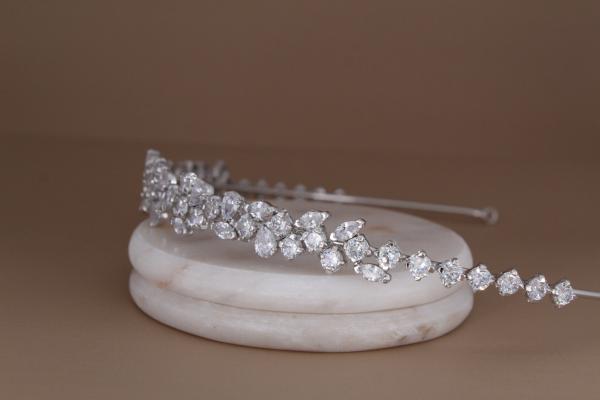ALIX Rose Gold Wedding Headband with Swarovski Crystals - Elegant Bridal Tiara for Weddings, Prom, and Special Occasions