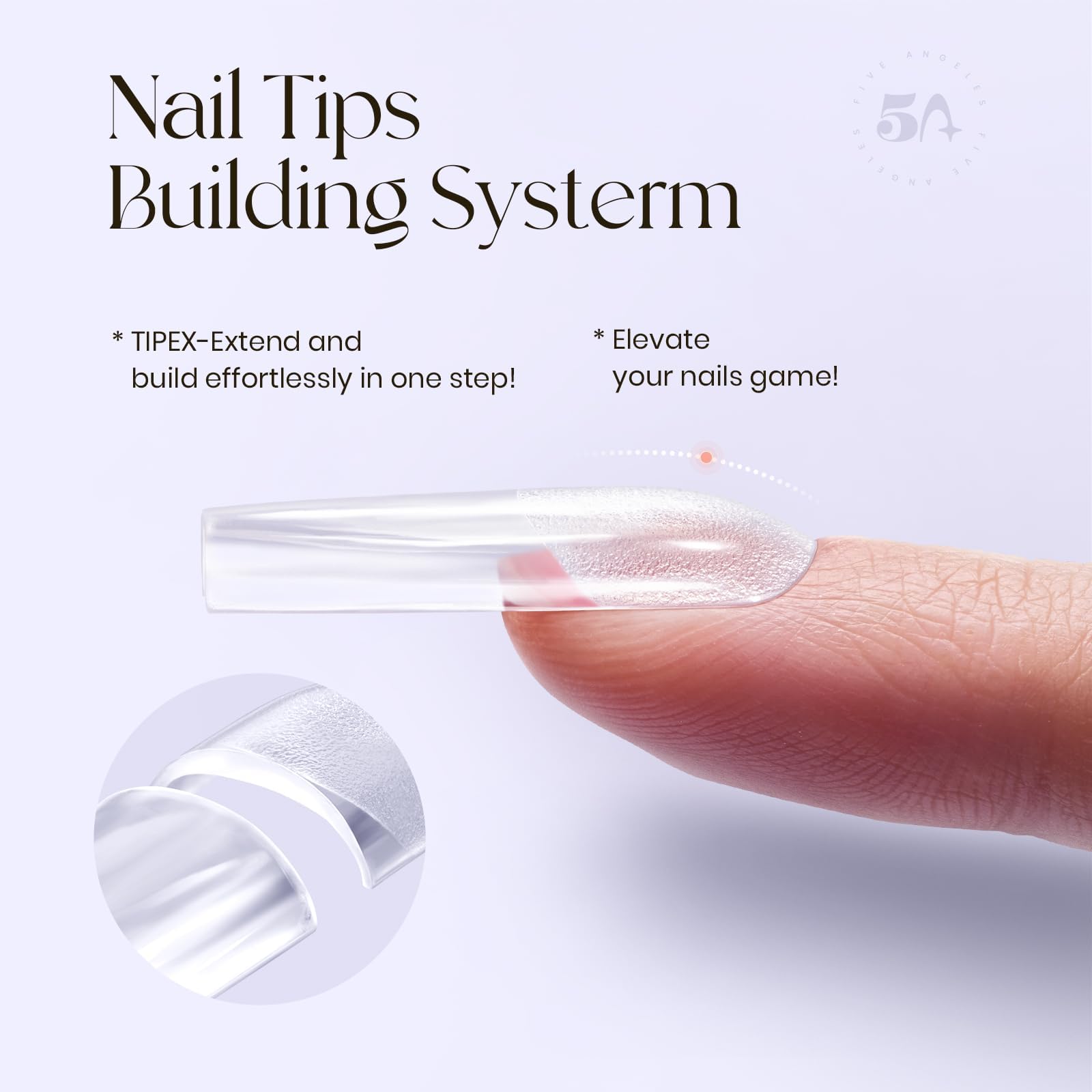 Premium Full Cover Gel Nail Tips - Long Square Thick Acrylic Press-on Nails with Pre-etched Design | Strong Clear False Nails with Matte Underside for Flat Nails | Perfect for Salon Quality Manicures, Special Occasions & Everyday Wear