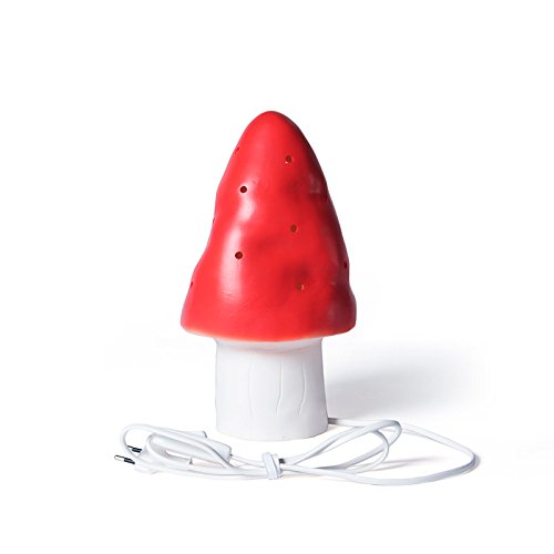 Heico Mushroom Lamp - Red LED Night Light for Bedroom, Nursery, Kids Room - Decorative Ambient Lighting for Relaxation & Sleep