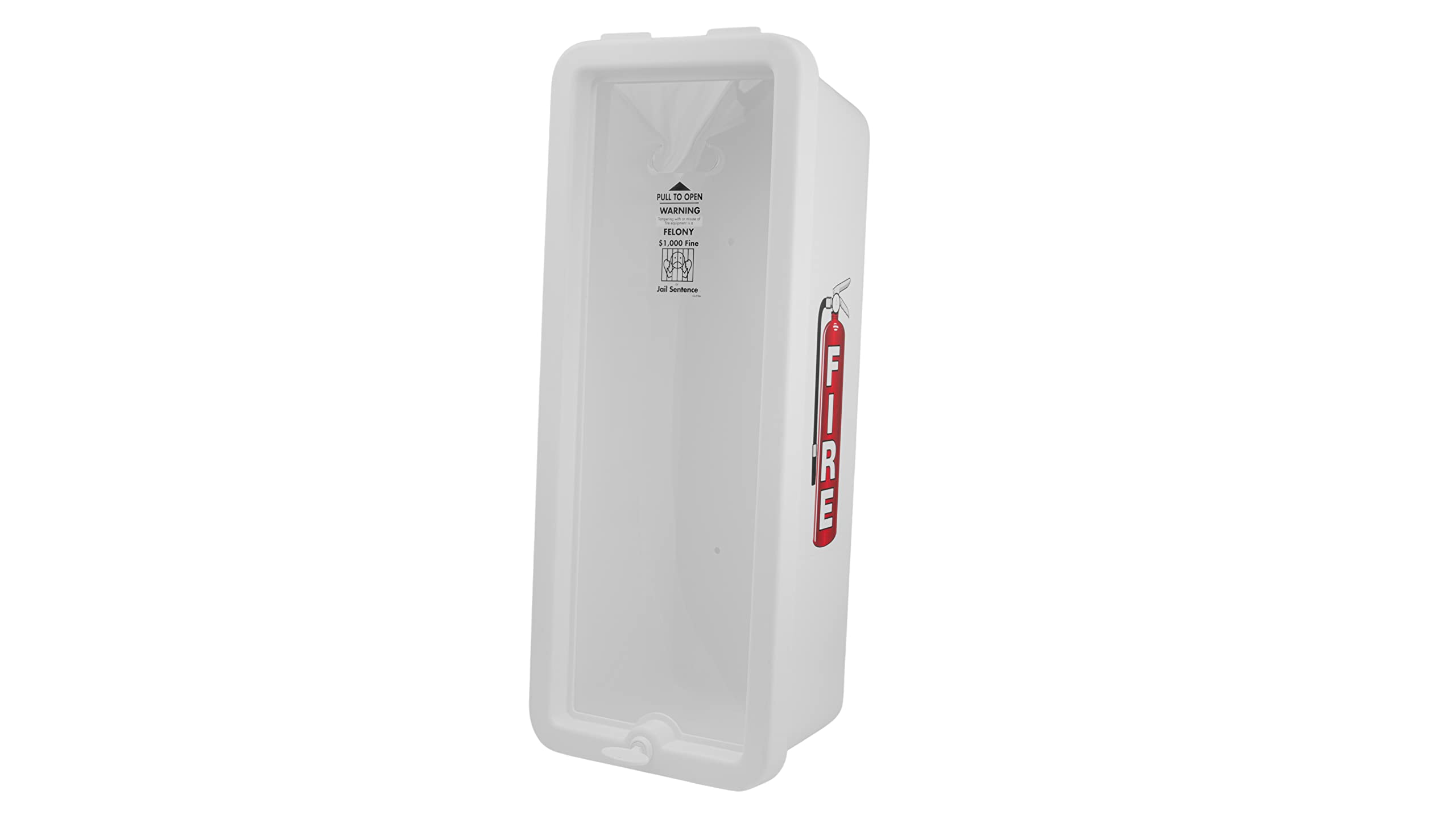 10 lb. White Fire Extinguisher Cabinet - Surface Mount Wall Storage for Indoor & Outdoor Use - Perfect for Kitchens, Garages, and Commercial Buildings