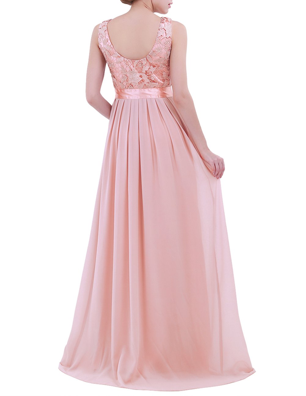 ACSUSS Women's Crochet Lace Chiffon Wedding Dress - Elegant Bridesmaid Evening Gown & Prom Maxi Dress for Special Occasions | Perfect for Weddings, Galas & Formal Events