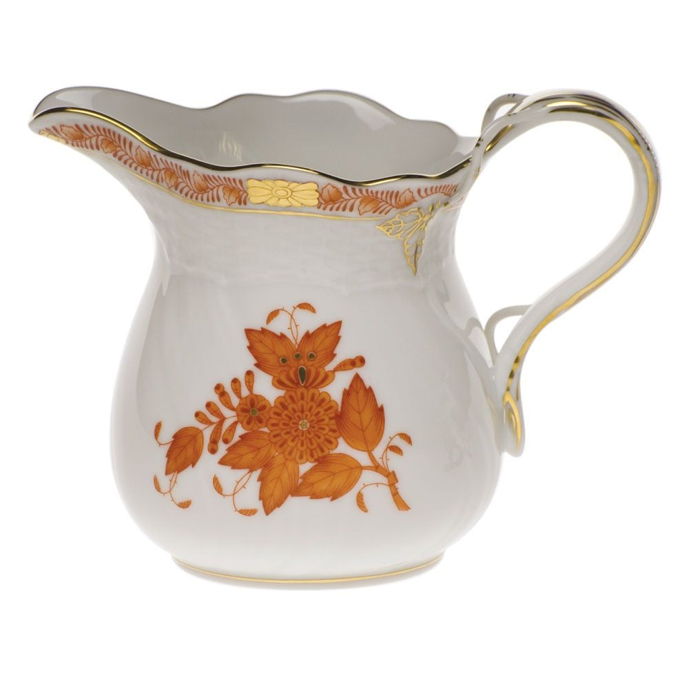 Premium Chinese Bouquet Rust Creamer - Elegant Ceramic Milk Creamer for Coffee & Tea - Perfect for Home, Cafe, and Restaurant Use