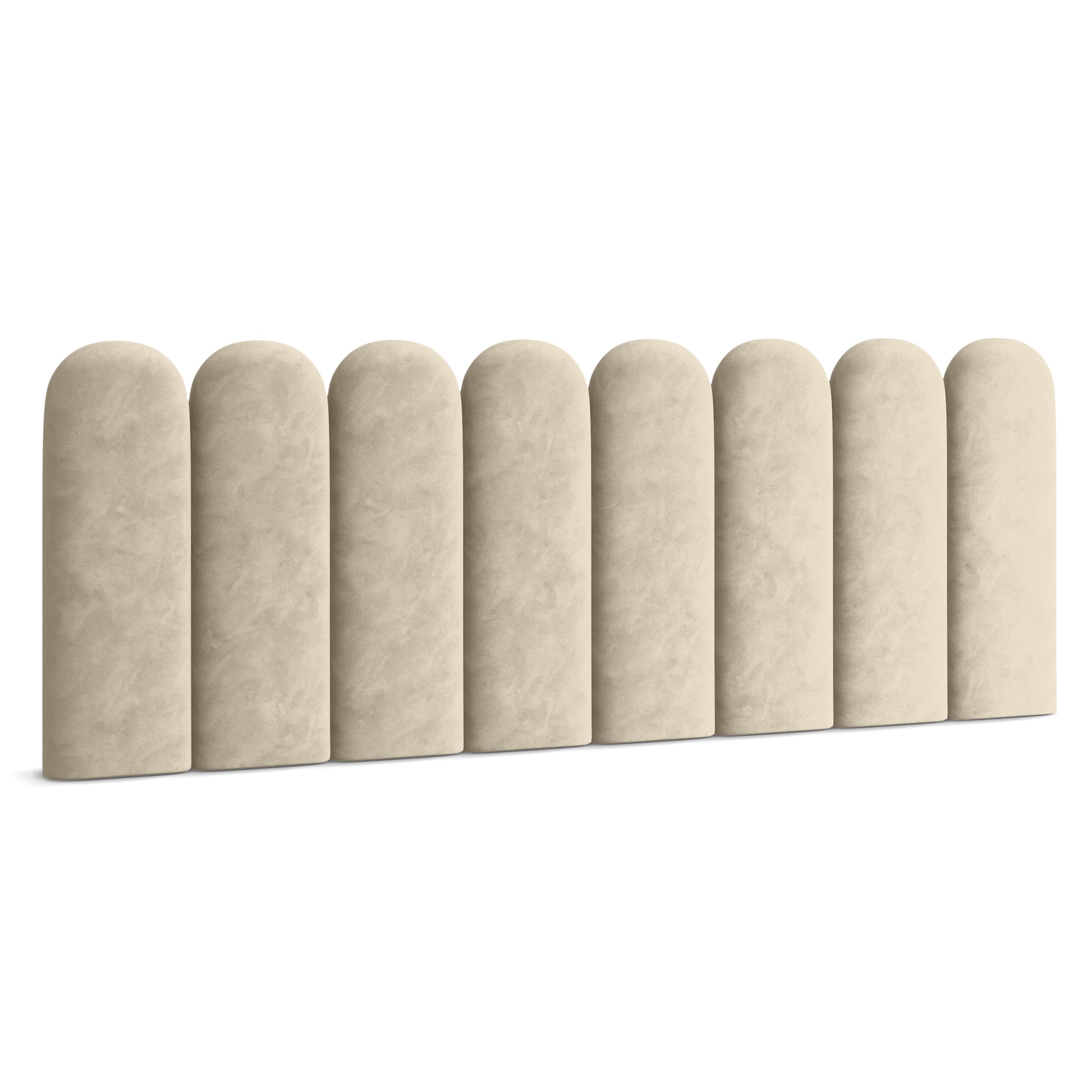 Luxury Muralo Oval Upholstered Headboard - Modern Cream Fabric Panel (30x100cm) for Bedroom & Living Room - Perfect for Master Suite, Guest Room, and Apartment Decor