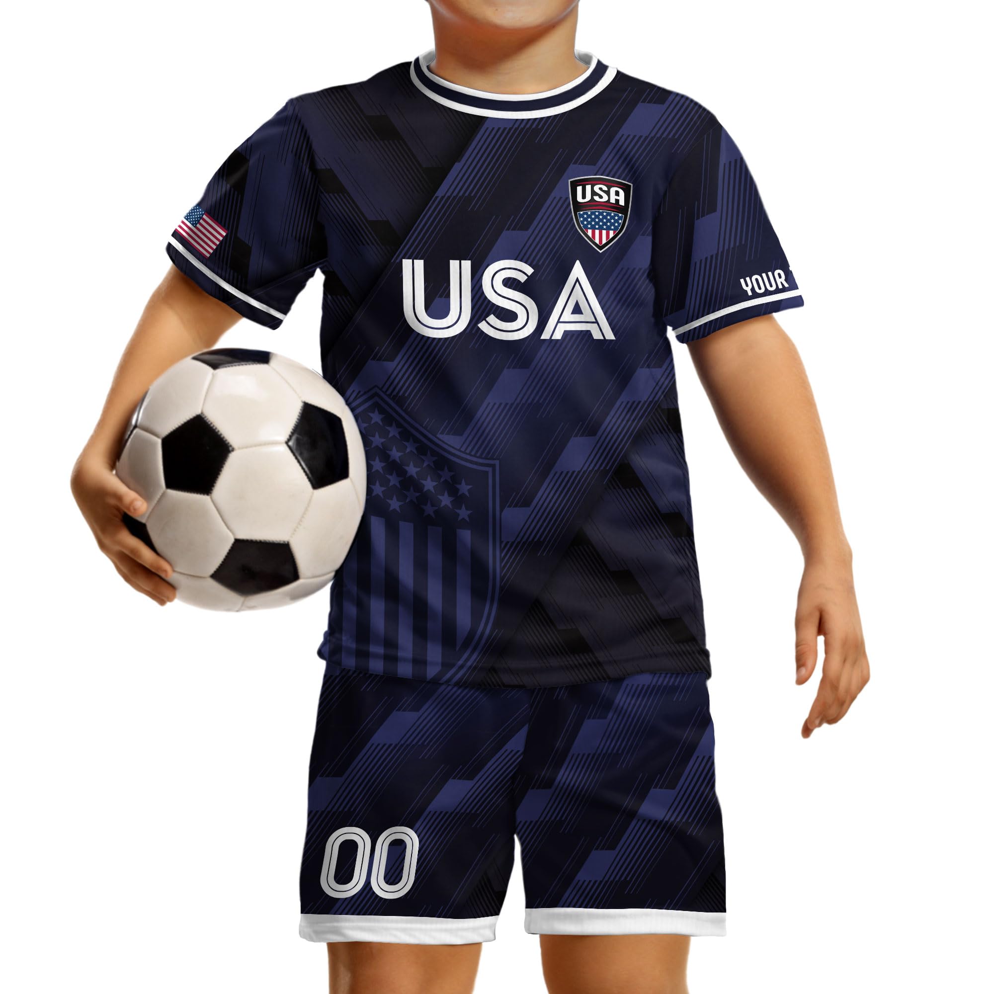 Custom USA Soccer Jersey for Men - Personalized American Football Shirt with Name & Number Printing - Perfect for Games, Training, and Fan Support