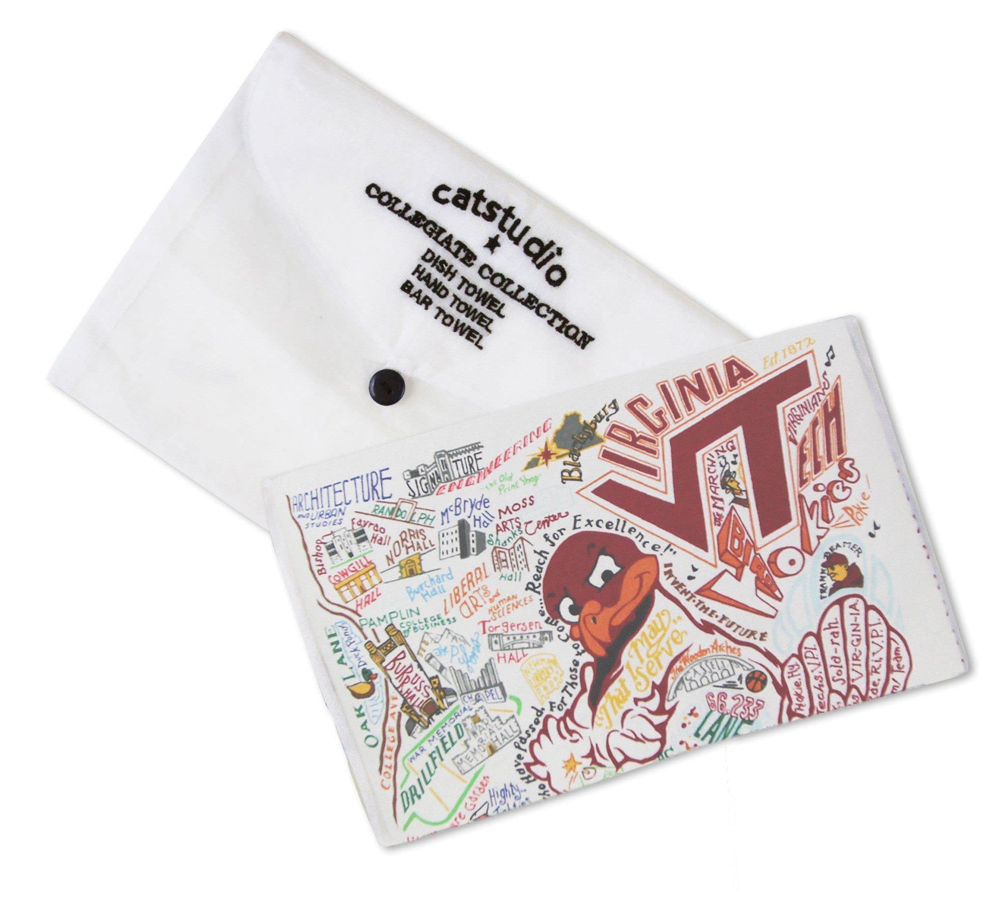Virginia Tech Hokies Dish Towel & Hand Towel Set - Official Collegiate Kitchen & Tea Towels for Virginia Tech Fans - Great Graduation Gift for Students, Parents & Alumni - Perfect for Dorm, Kitchen & Game Day Decor